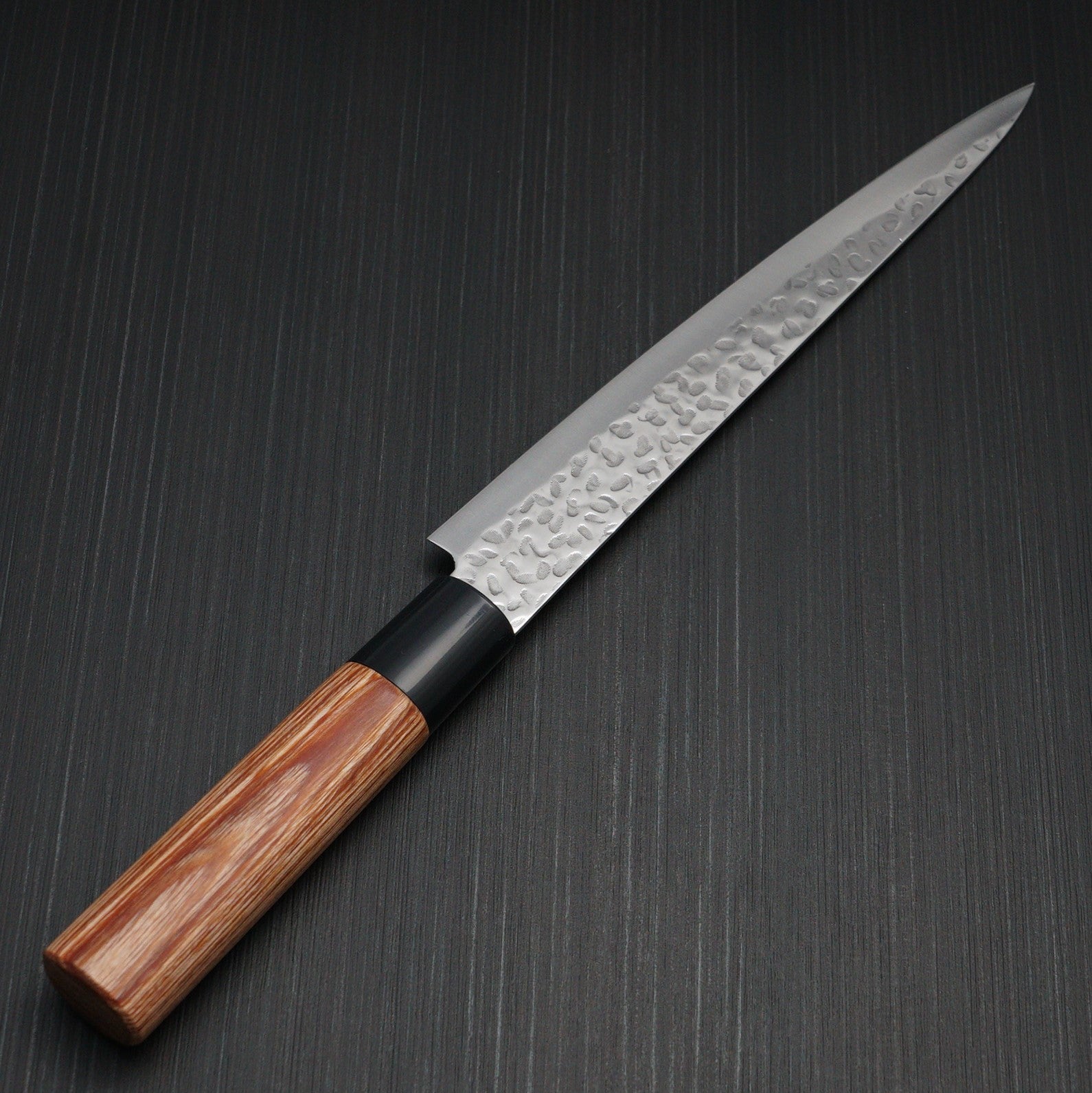 Kanetsune Seki Hammered Finish DSR 1K6 Sujihiki Slicer Knife 210mm - Japanese High Carbon Steel Kitchen Knife for Sushi, Meat & Deli Slicing - Perfect for Chefs & Home Cooking