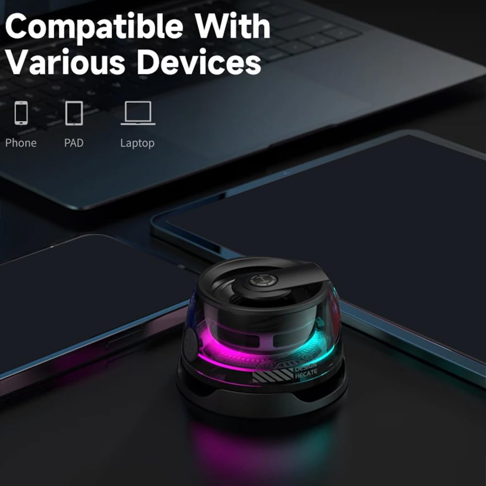 Kioball Portable Magnetic Bluetooth Speaker - Mini Wireless Sound Box with Bluetooth 5.3, RGB Lighting & Phone Holder - True Wireless Bass Speaker for Outdoor, Travel, Home, and Party Use