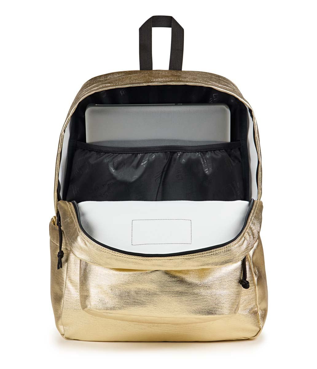 JanSport SuperBreak Plus FX Backpack - Lightweight Laptop Backpack for School & Travel, Surreal Shine Gold - Perfect for College Students, Work Commute & Outdoor Adventures