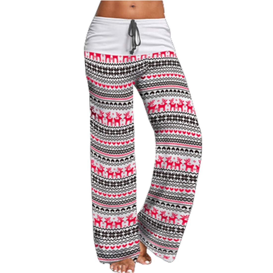 Artfish Women's Loose Floral Printed Yoga Pants - High Waisted Stretchy Lounge Pants for Yoga, Beach, Travel & Casual Wear