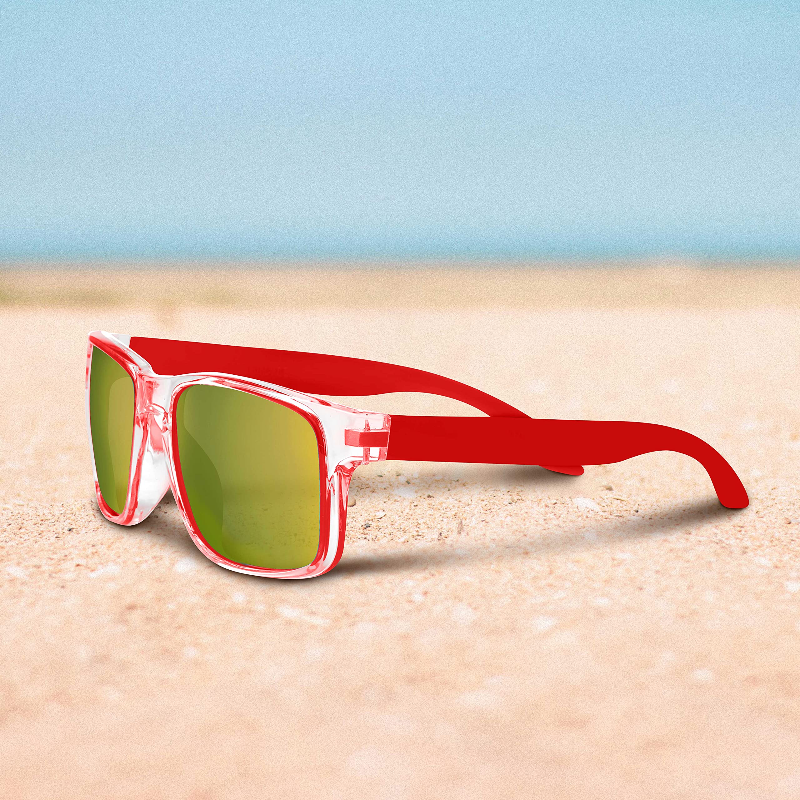 Stylish Mirror Lens Sunglasses for Men & Women - UV Protection, Polarized, Trendy Fashion Shades - Perfect for Driving, Beach, Outdoor Activities