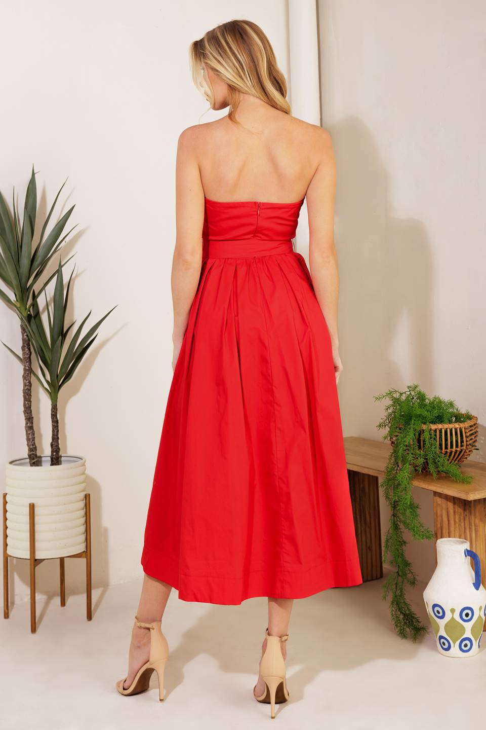 DAYS THAT FADE Woven Midi Dress - Flowy Boho Summer Dress for Women, Beach Wedding Guest Outfit