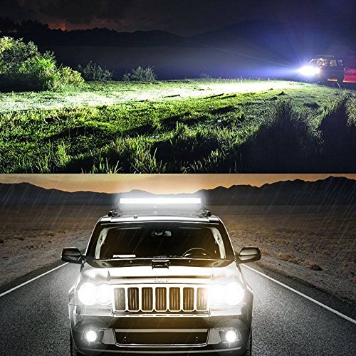 540W 42-Inch Curved Triple Row 7D LED Light Bar - Flood Spot Combo Off-Road Driving Lights with Wiring Harness - Waterproof for Pickup Trucks, ATV, UTV, Wrangler, SUV, Ram 4x4 - Perfect for Night Off-Roading, Camping & Emergency Lighting