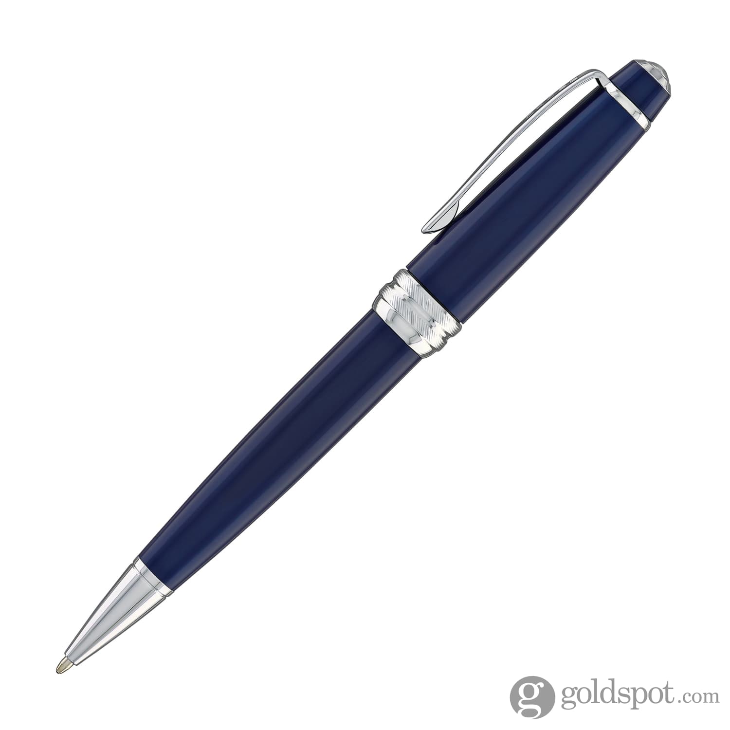 Premium Cross Bailey Ballpoint Pen - Elegant Blue Lacquer with Chrome Trim for Office, Business & Gift Giving