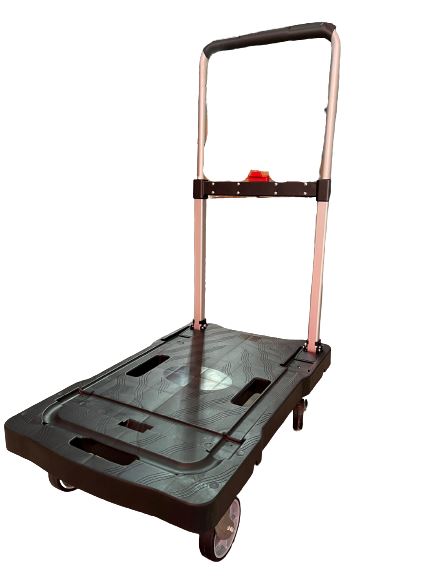 Aiko 150kg Heavy Duty PVC Silent Foldable Trolley Cart - Black (Model TRL DL150 SF) | Perfect for Warehouse, Home, Office & Industrial Use