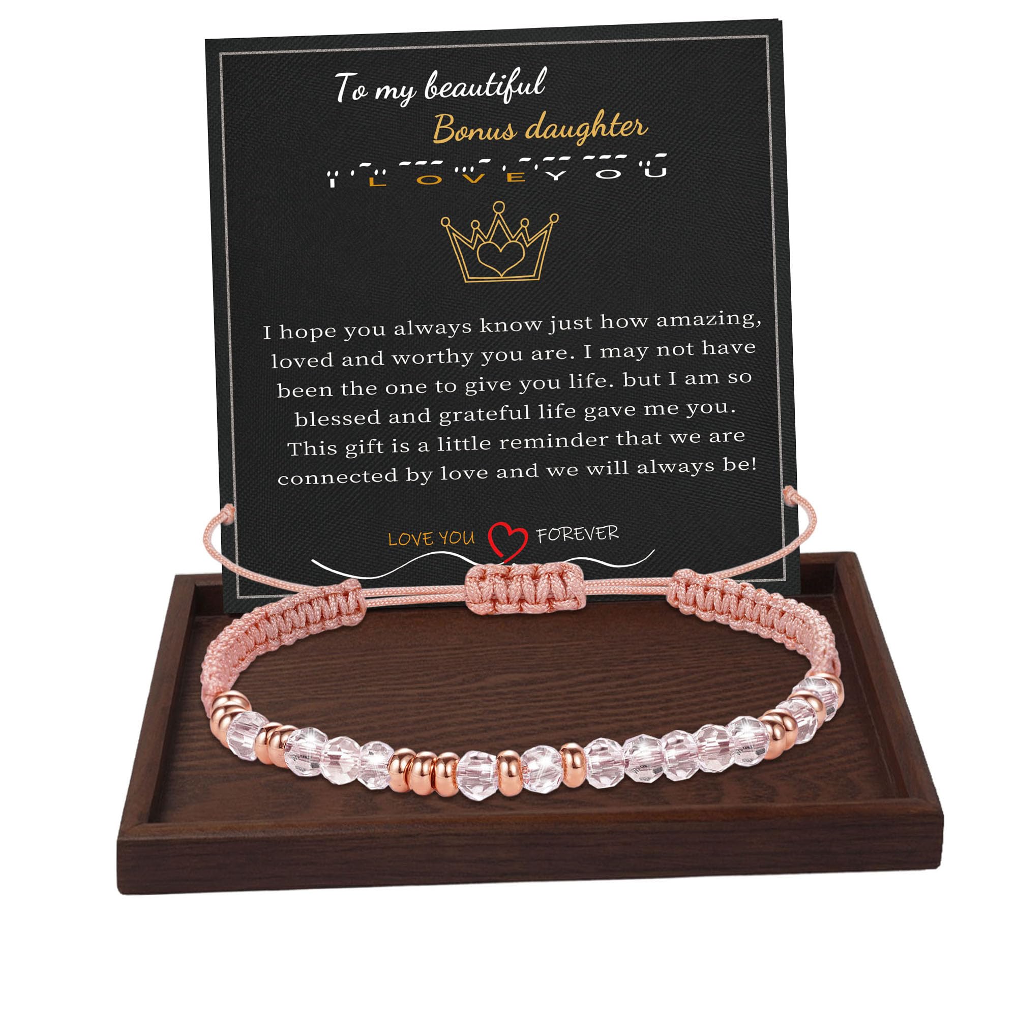 **Btysun Morse Code Bracelet for Women - Inspirational Pink Braided Friendship Jewelry, Best Friend Birthday Gift, High School Graduation Gift, Christmas Stocking Stuffer for Her - Perfect for Daily Wear, Special Occasions & Meaningful Moments**