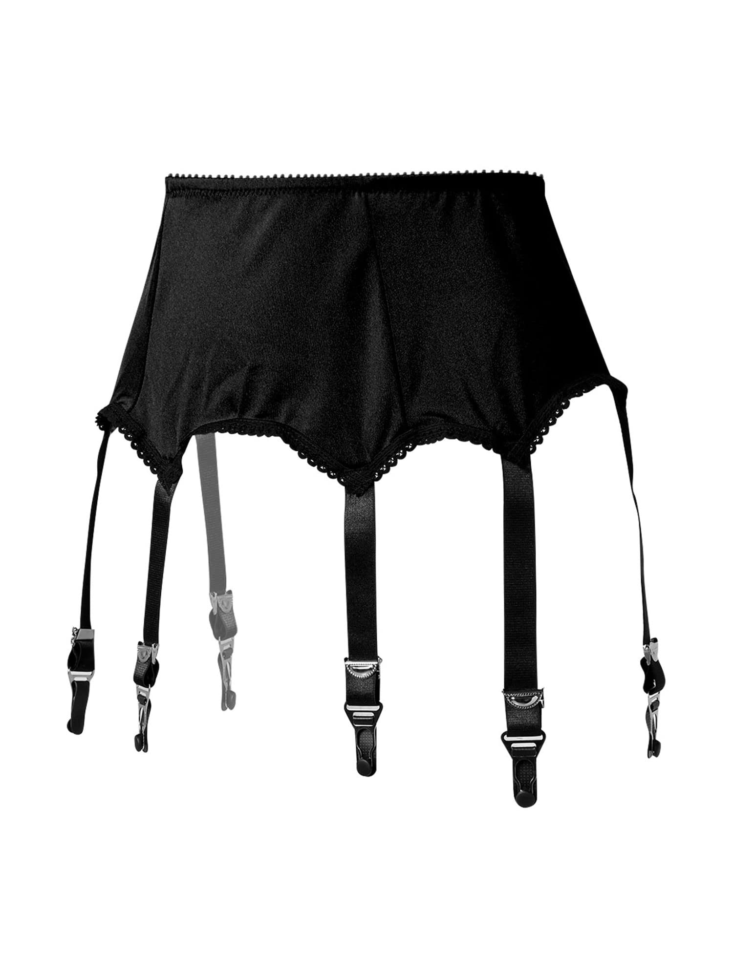 Sexy Women's Mesh Garter Belt - High Waist Suspender Belt with 6 Metal Clips for Stockings & Lingerie | Perfect for Bridal, Boudoir & Special Occasions
