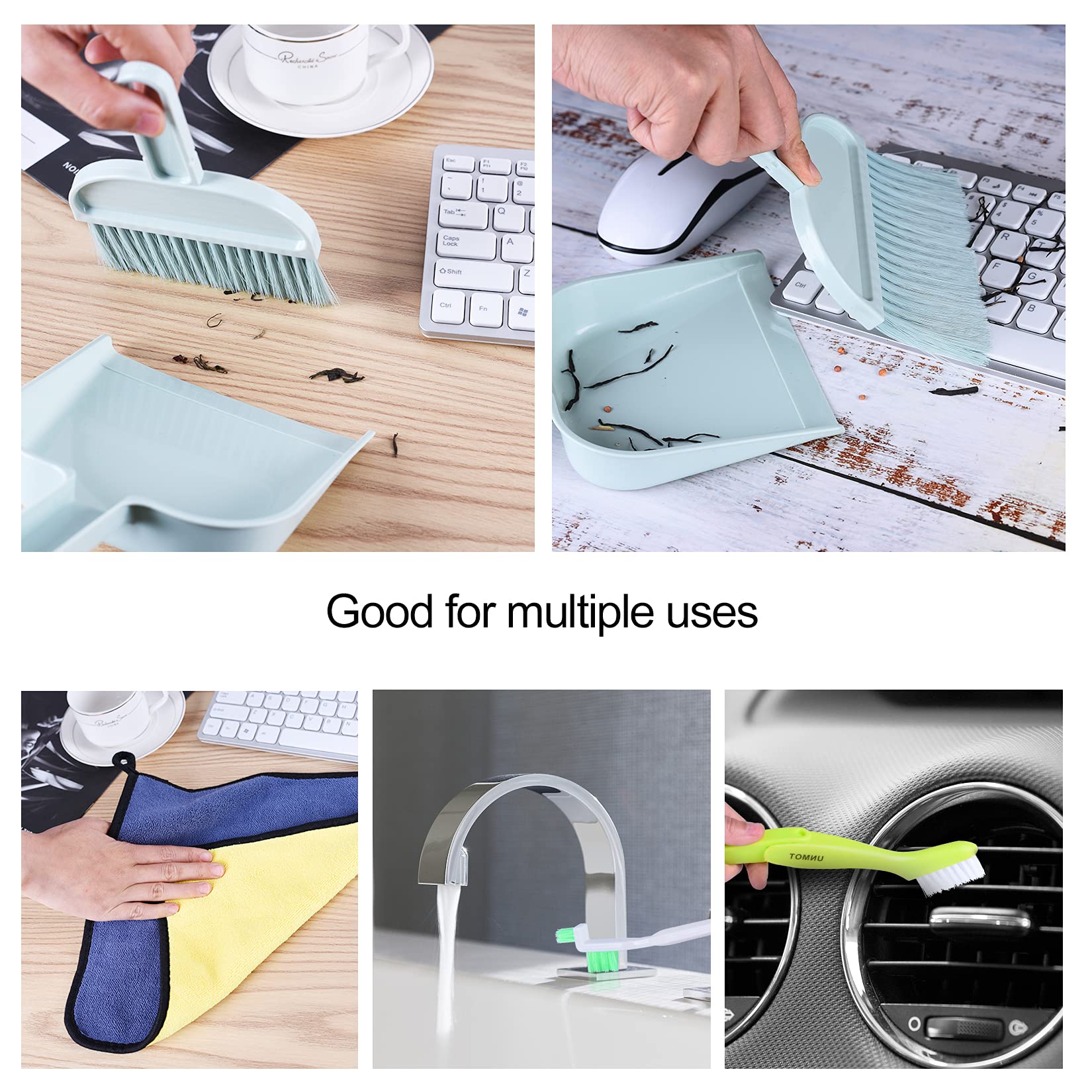 Pet Cage Cleaner Set for Small Animals - Rabbit, Guinea Pig, Hamster Cage Cleaning Brush with Dustpan & Broom for Easy Playpen Maintenance
