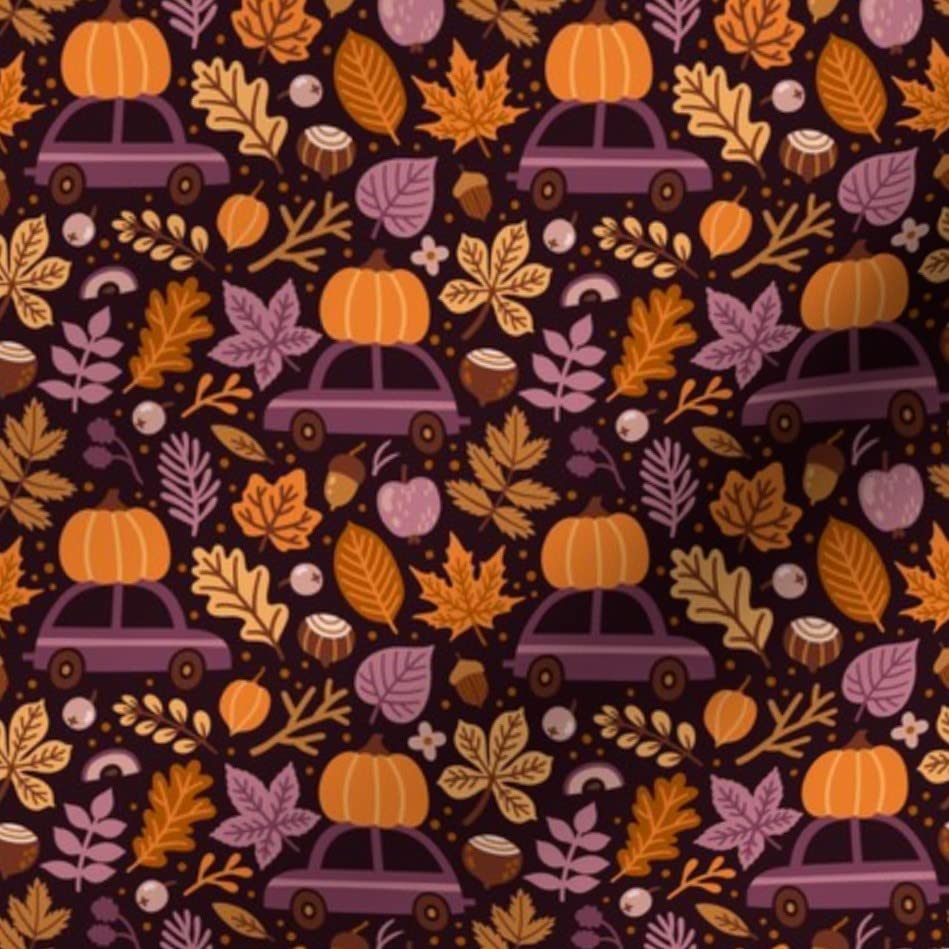 Autumn Leaves Printed Satin Fabric by The Yard - Soft & Durable for Sewing, Lining, Apparel, Fashion, Blankets & Home Decor - Perfect for DIY Crafts, Quilting & Seasonal Decorations
