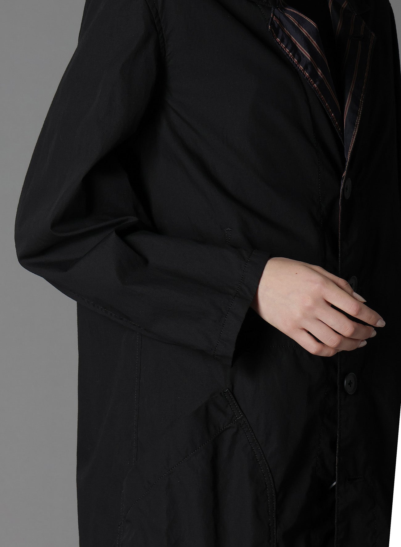Cotton Broad & Cupra Stripe Long Jacket for Women - Stylish Striped Coat for Fall and Winter Fashion - Perfect for Office, Casual Outings, and Evening Events