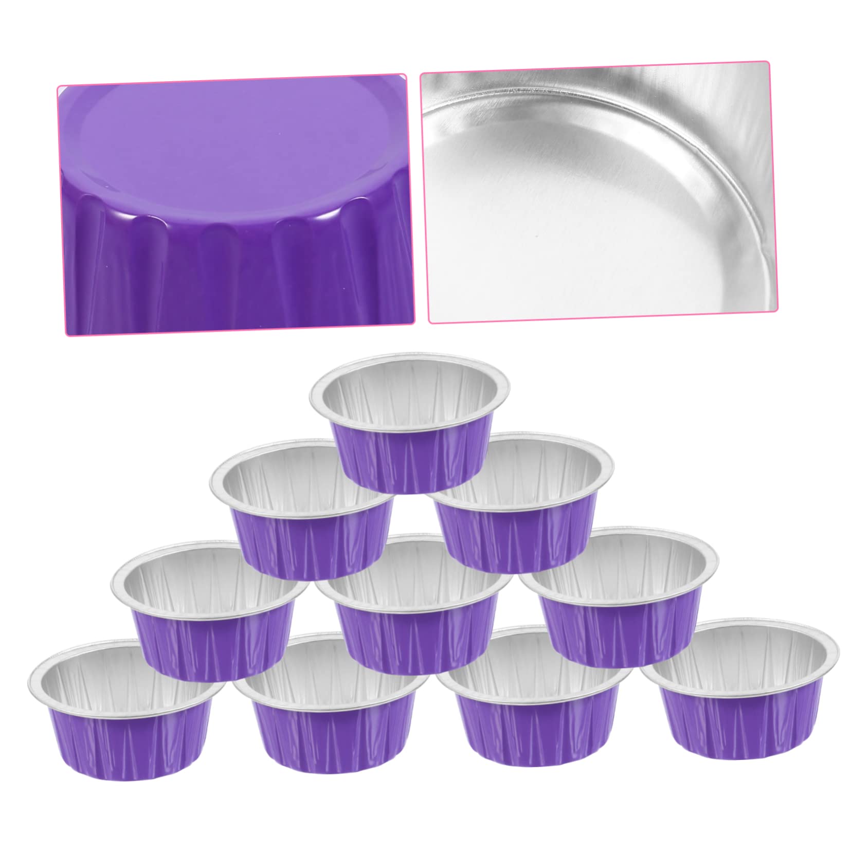 10pcs Reusable Aluminum Foil Wax Melting Bowls - Purple Wax Warmer Liners for Hair Removal & Hard Wax Beads | Perfect for DIY Waxing, Salon Use & Home Spa Treatments