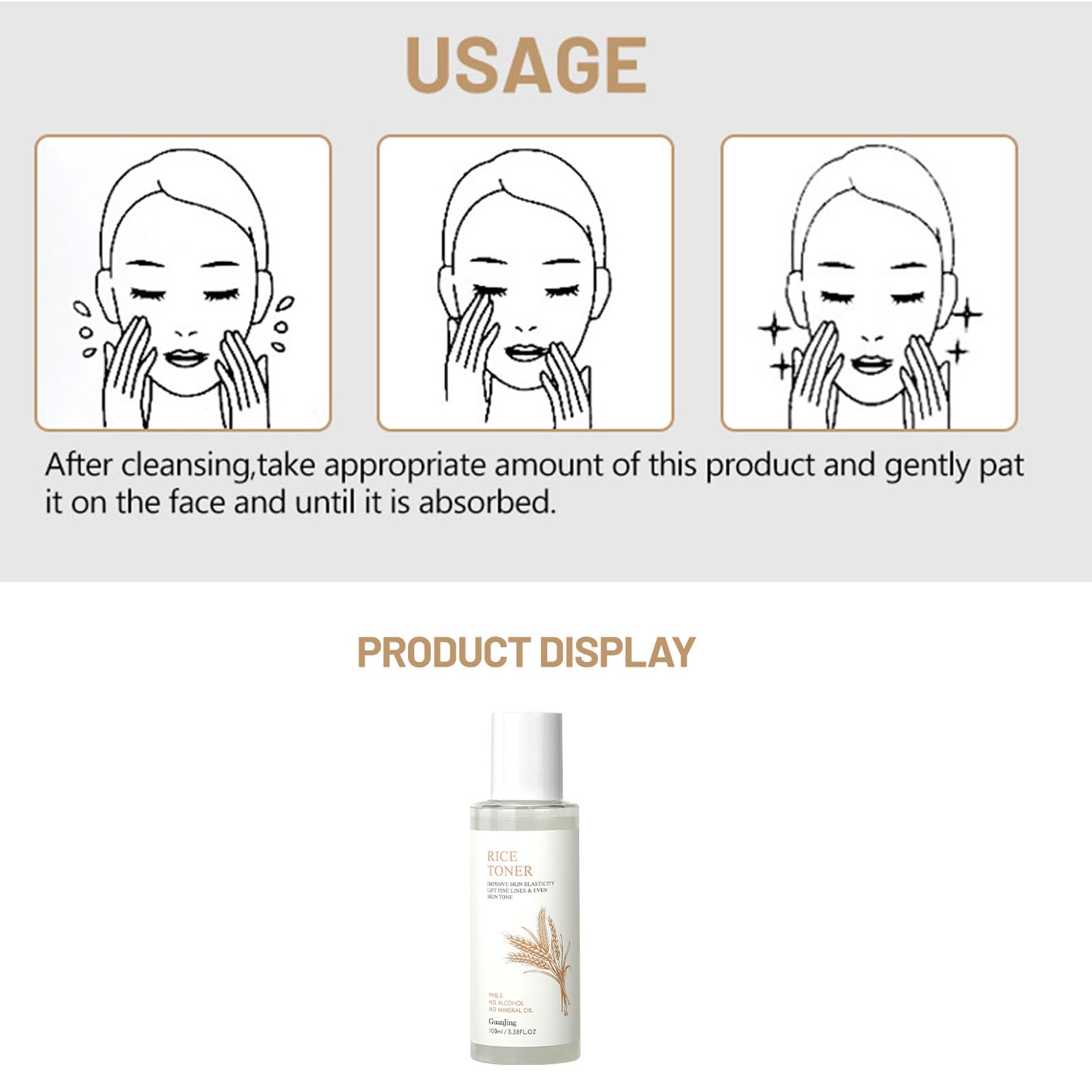 Glow Rice Water Serum Toner - Hydrating Milky Rice Toner with Hyaluronic Acid & Rice Water for Moisturizing, Anti-Aging, Plumping & Firming - Korean Skin Care Facial Toner (100ml) - Perfect for Daily Hydration & Nighttime Skincare Routine