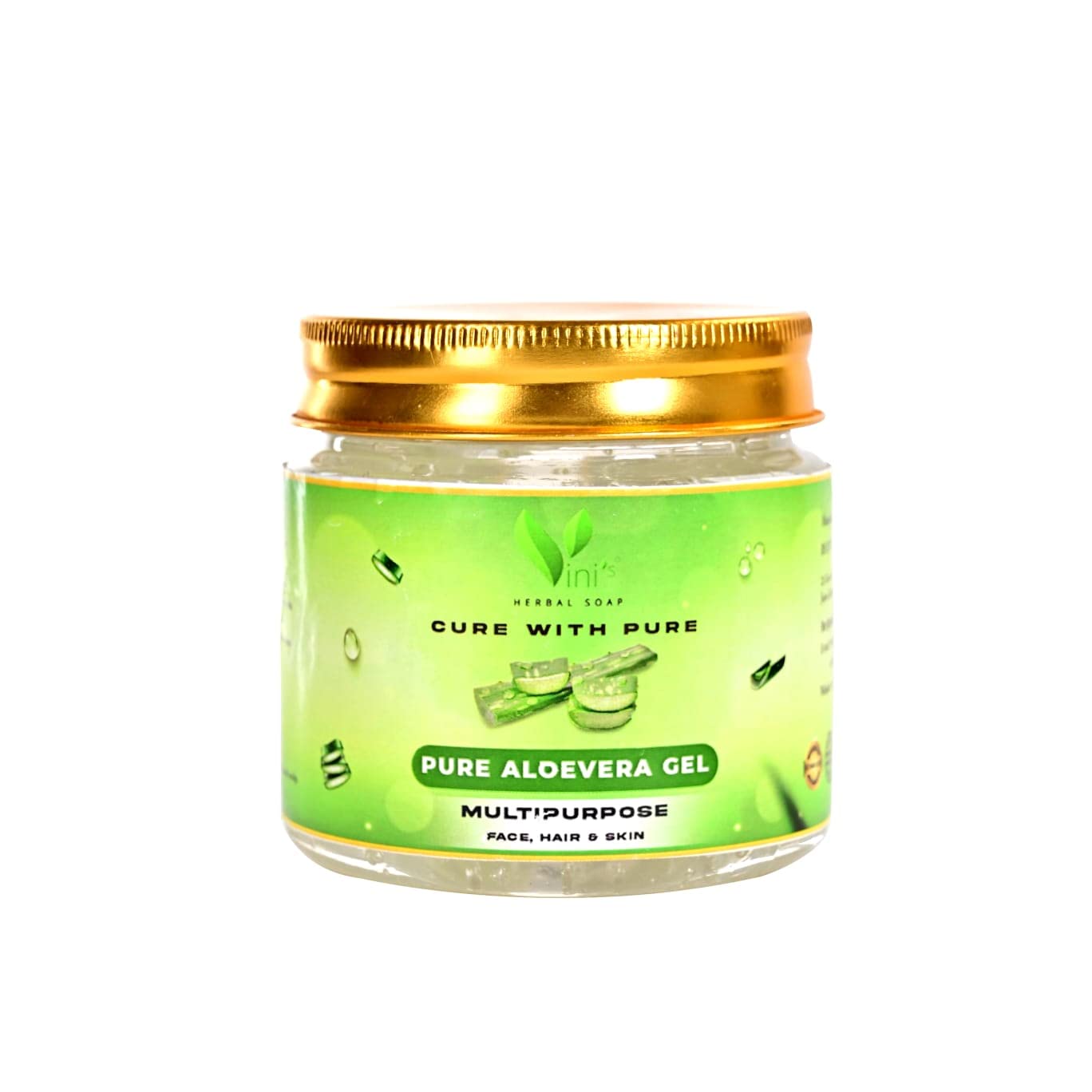 Vini's Pure Aloe Vera Gel for Skin, Face & Hair Care - 200ml | Natural Moisturizer, Sunburn Relief & Hair Mask | Paraben-Free, Silicone-Free Skincare | Perfect for Daily Hydration, After Sun Care & Scalp Treatment