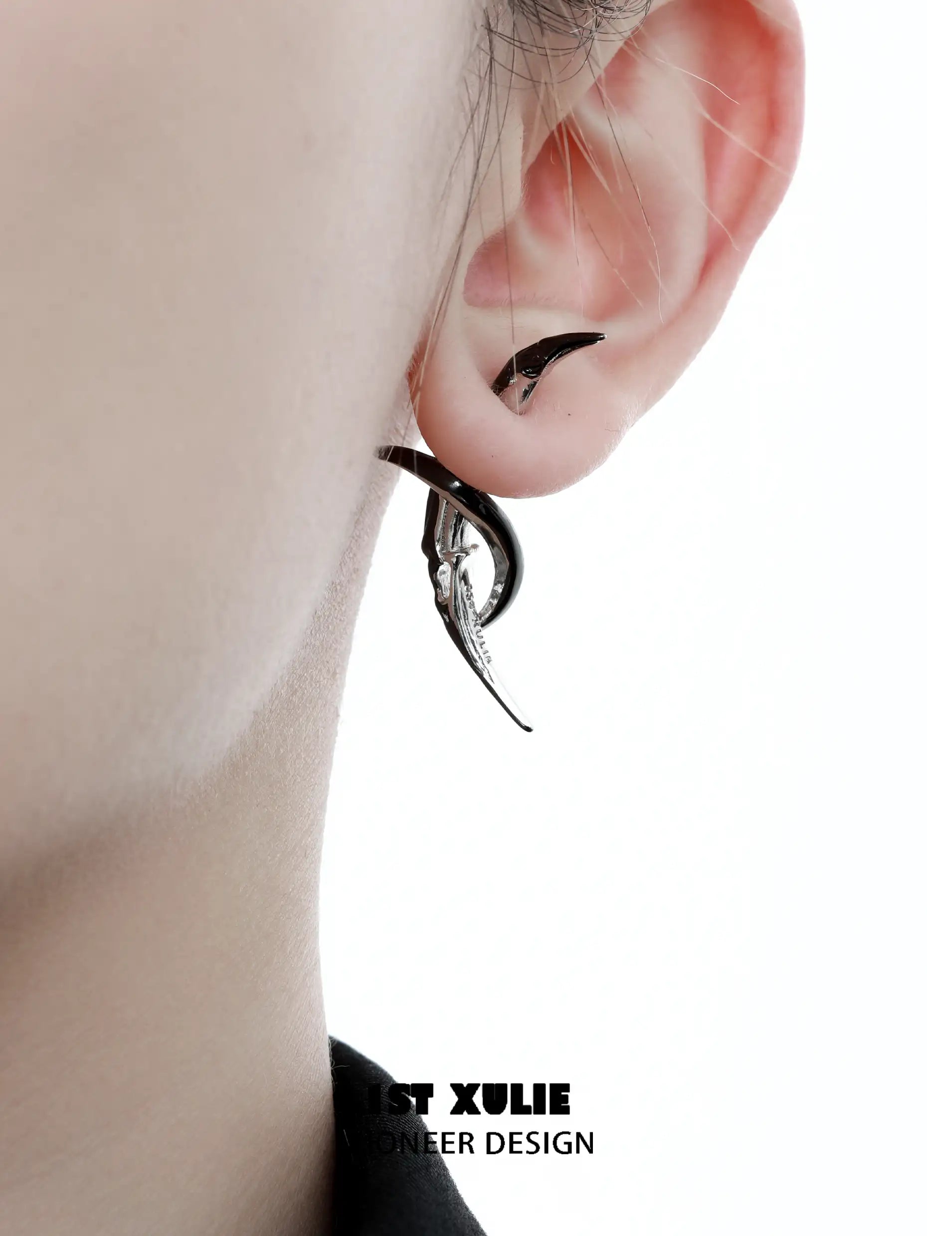 925 Sterling Silver Crescent Moon Barbed Earrings for Women - Hypoallergenic Dangle Earrings for Everyday Wear & Special Occasions