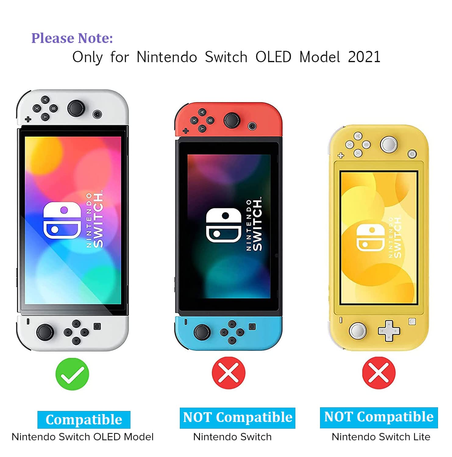VANJUNN Tempered Glass Screen Protector for Nintendo Switch OLED - Anti Blue Light, Anti-Scratch, Eye Protection Film (3 Pack) - Perfect for Gaming, Travel, and Long Play Sessions