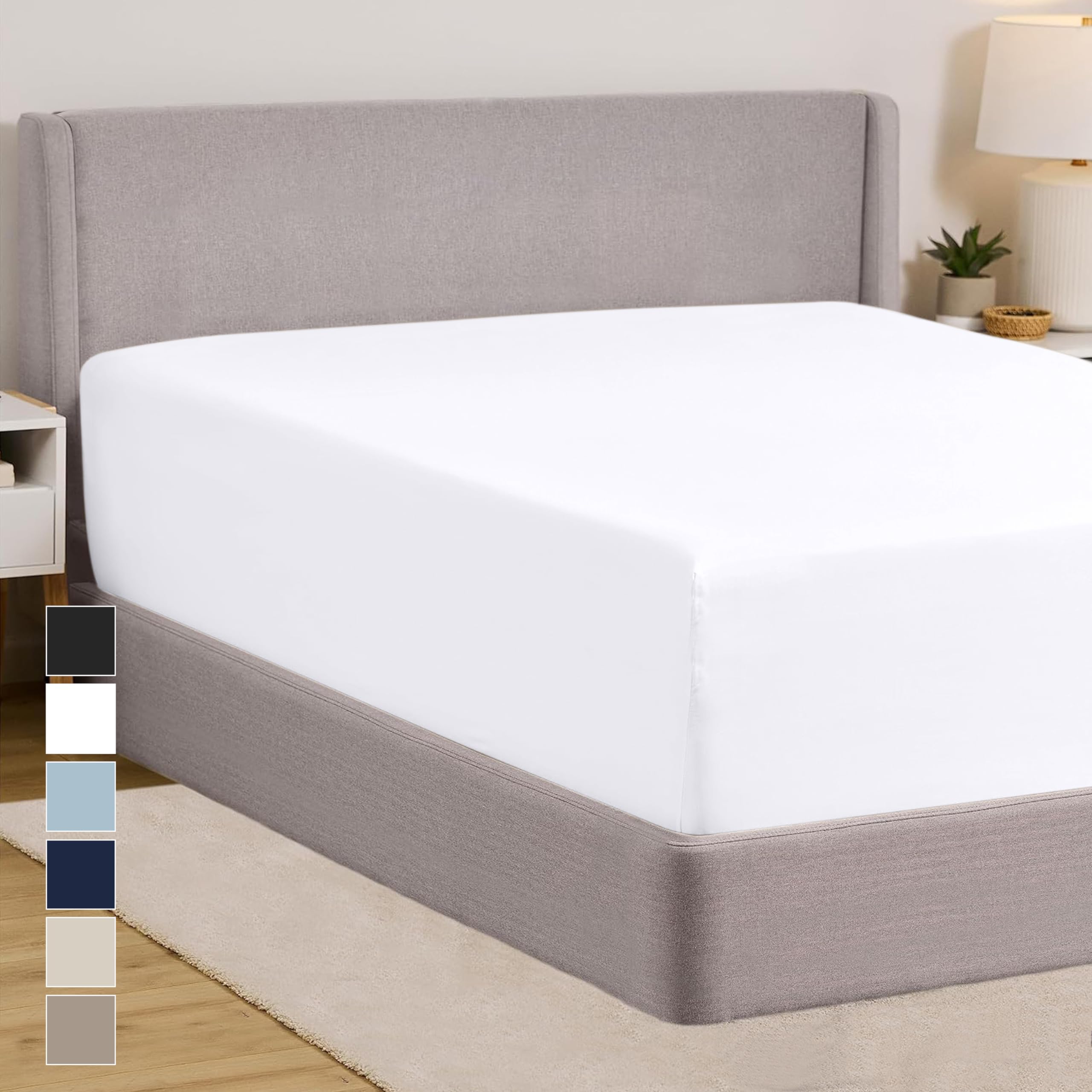 GORILLA GRIP Fitted Sheet - Full Size Deep Pocket, Soft Microfiber for Bed Comfort