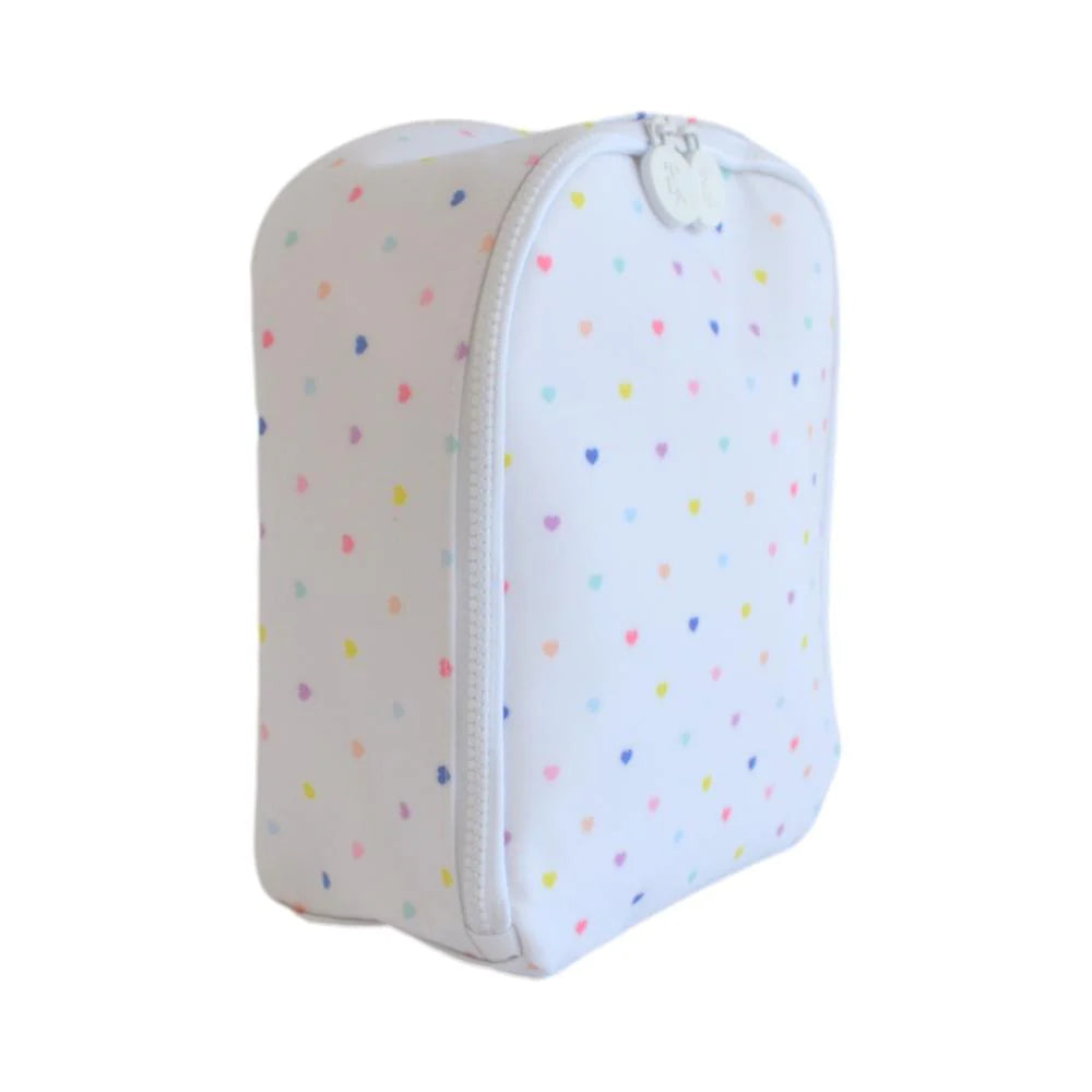 TRVL Design Insulated Lunch Bag with Love Heart Print - Leakproof & Reusable for Work, School, Picnics & Outdoor Activities