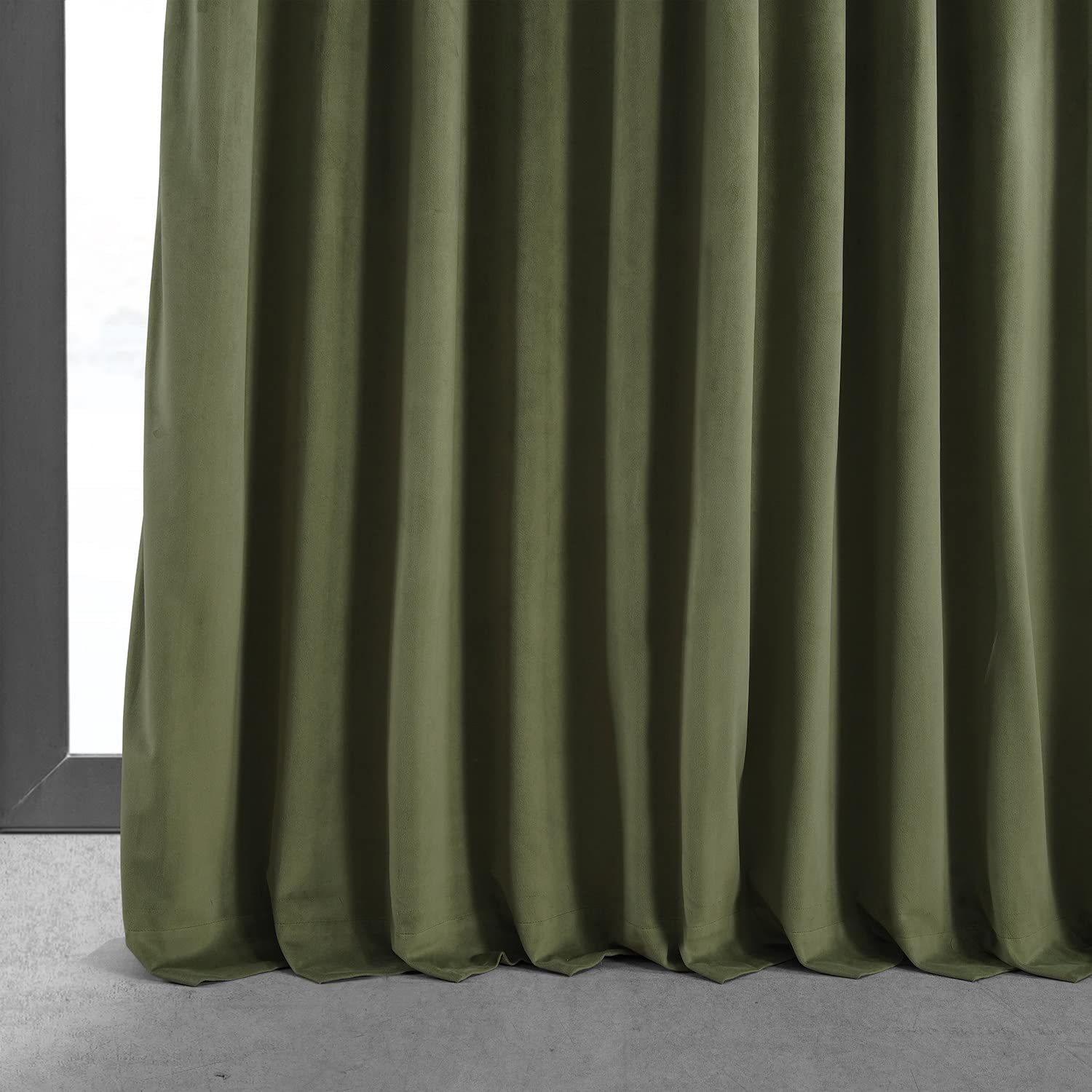 HPD Half Price Drapes Extra Wide Signature Blackout Velvet Curtains - 96 Inch Length, 1 Panel, 4-Pass Hotel Blackout Lined Thermal Insulated Window Drapes for Bedroom (100W x 96L, Hunter Green) - Perfect for Light Blocking, Privacy & Energy Efficiency in Living Room, Nursery & Home Theater