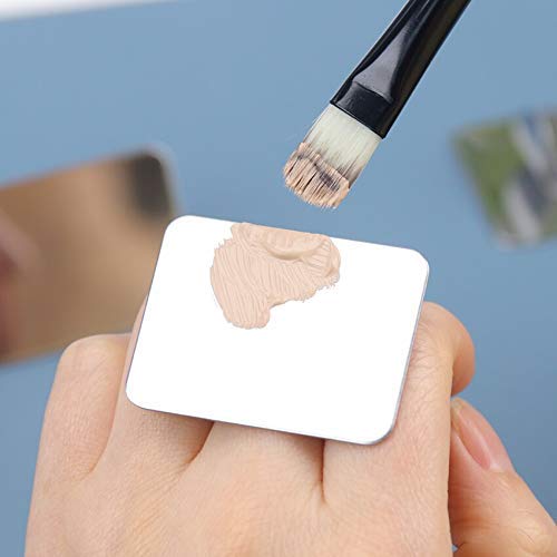 Premium Stainless Steel Cosmetic Mixing Palette Set of 2 - Professional Makeup Artist Tools for Foundation, Cream, Liquid Blending - Perfect for Salon, Home & Travel Use
