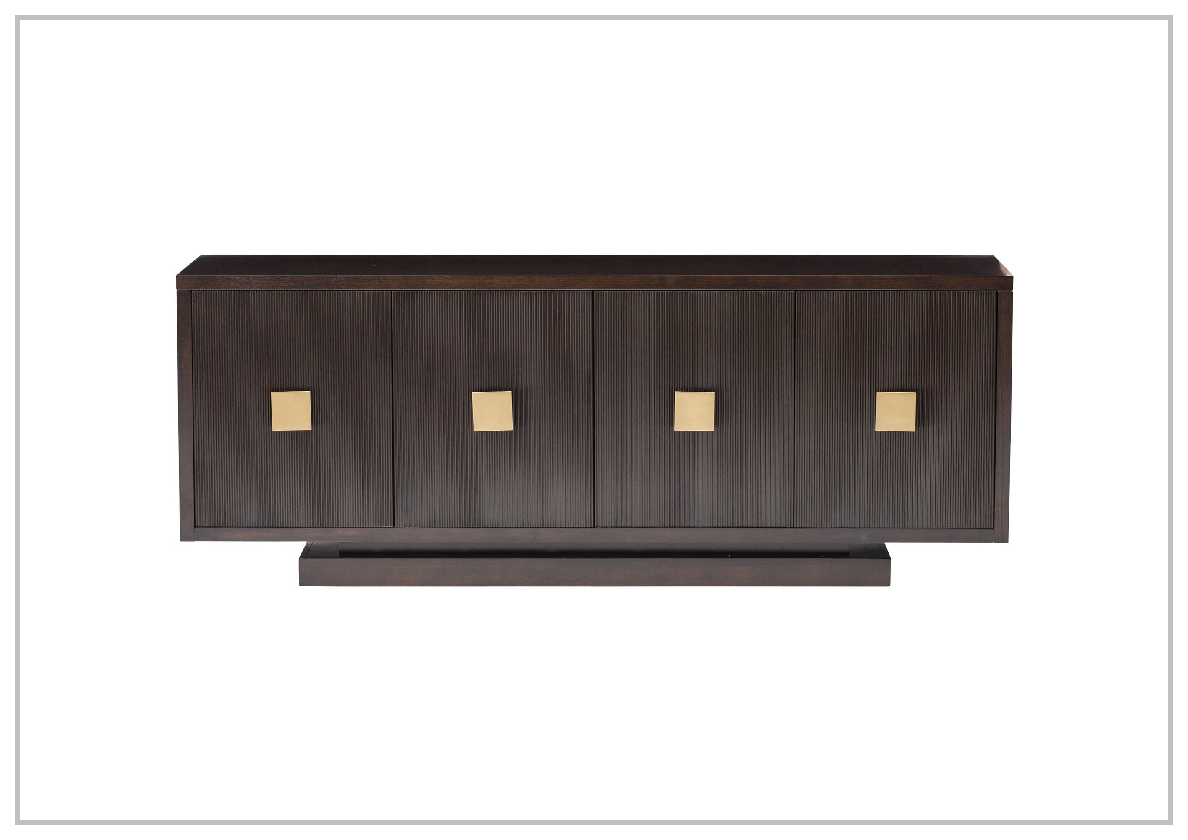 Boulevard Buffet Table with Walnut Veneers & Ebonized Finish - Stylish Sideboard for Dining Room, Living Room, or Entryway Storage