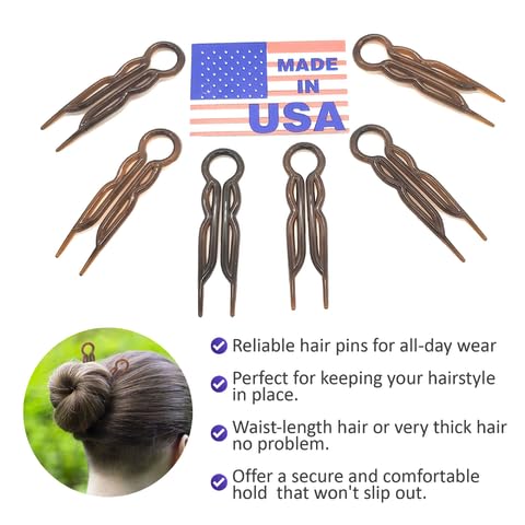 Magic Grip U-Shaped Plastic Hair Pins - Strong & Durable Hair Styling Accessories for Fine, Thick & Long Hair - Set of 20 Crystal Hairpins - Perfect for Updos, Braids, Buns & Everyday Hairstyles