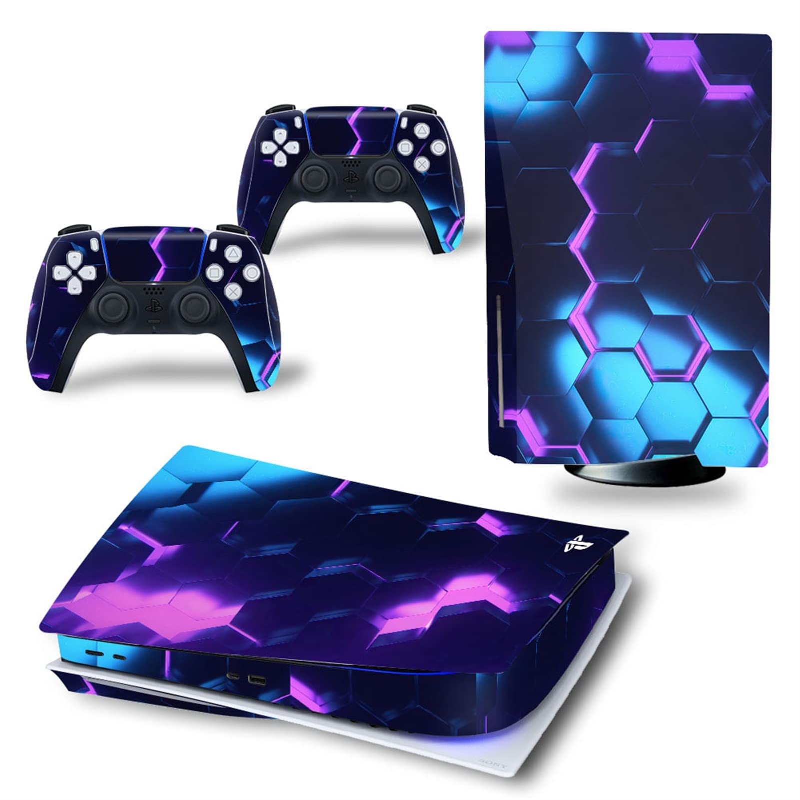 LEEWEE Anime Vinyl Skin Cover for PS5 Disc Edition Console & Controller - No Foaming, Custom Design (Color: 1) - Perfect for Gaming Protection & Personalization