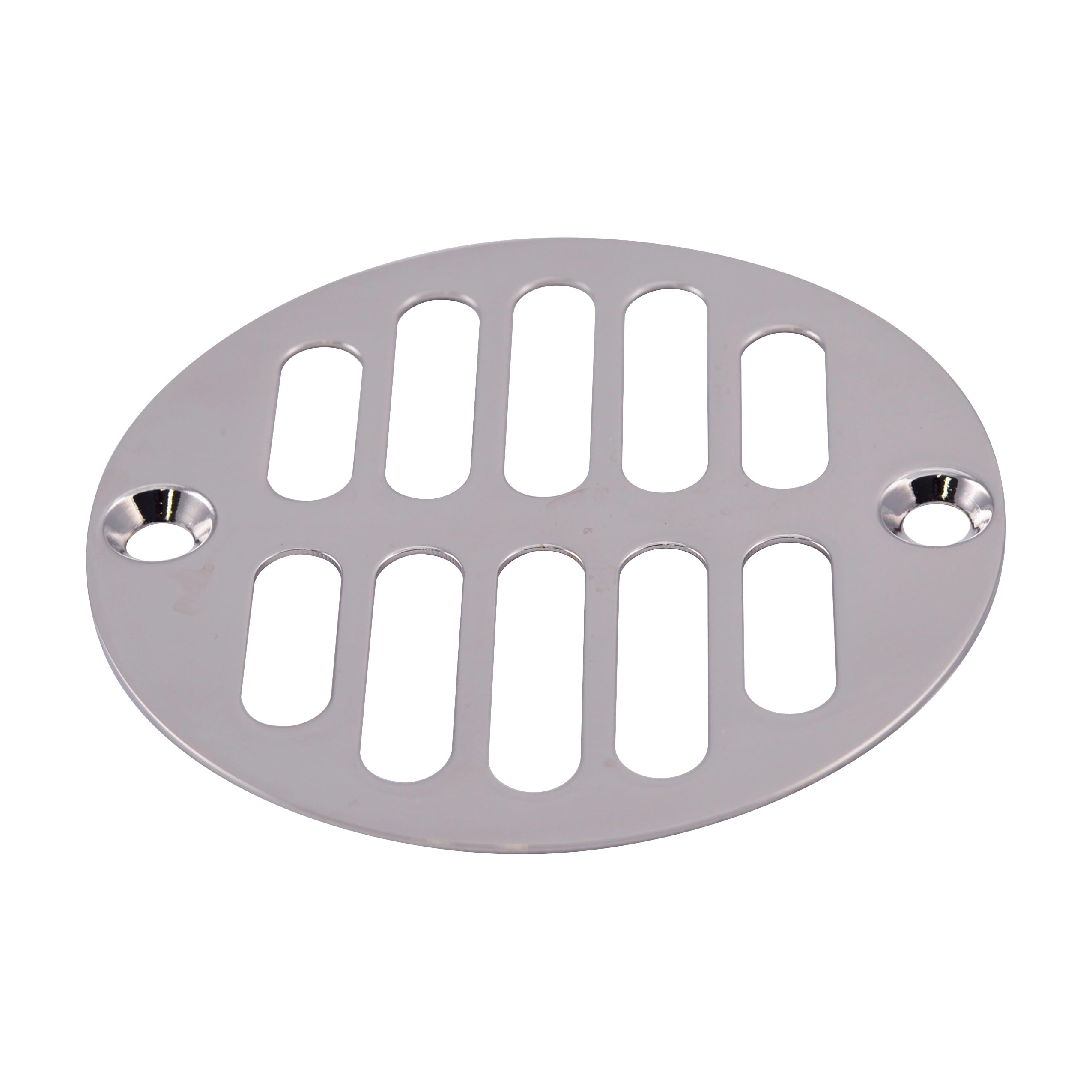 Westbrass D312-26 Polished Chrome Shower Drain Strainer Set with Screw-In Grill & Crown - Perfect for Bathroom, Shower & Bathtub Drain Installation