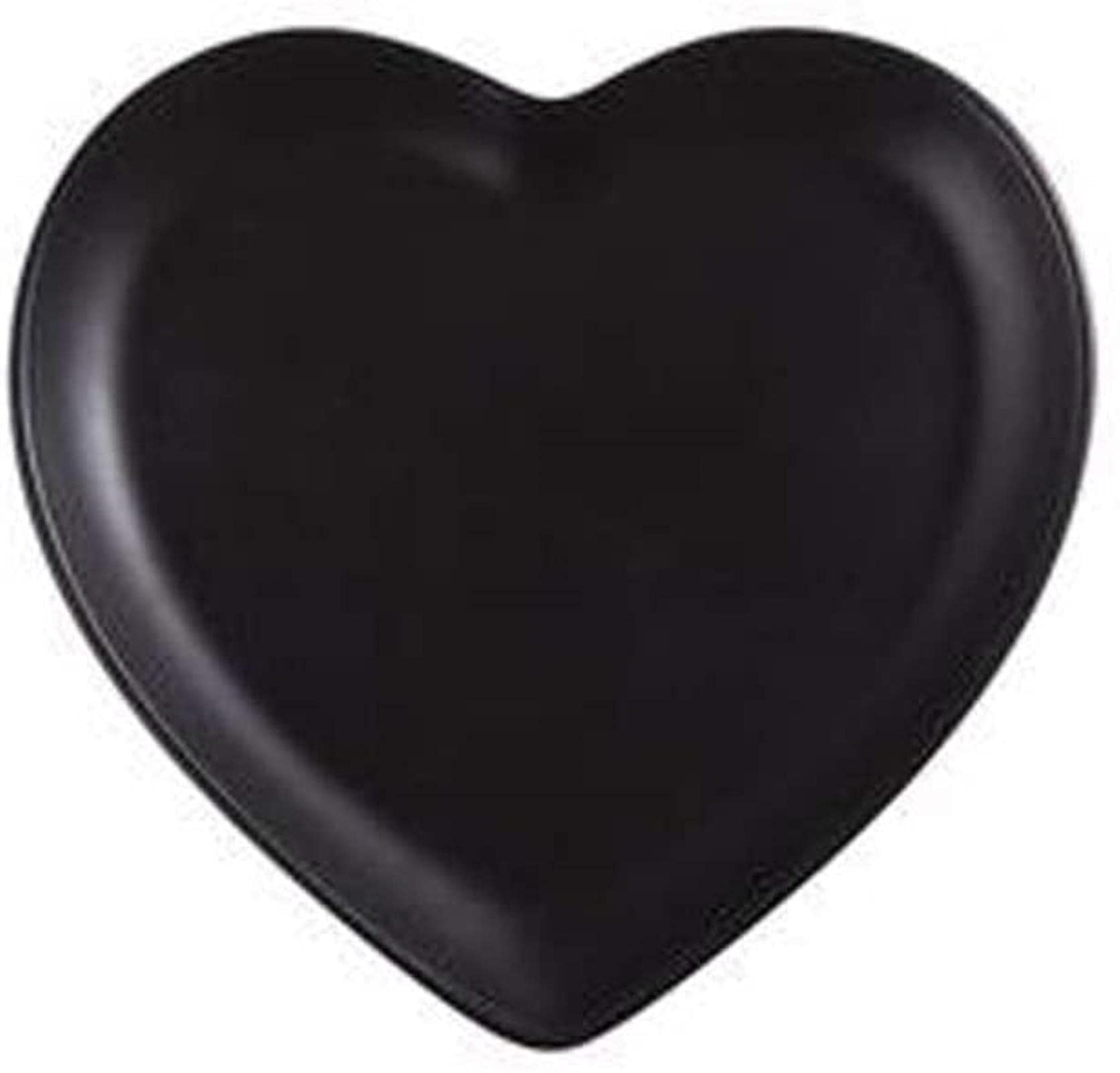 YINGJIA Romantic Heart-Shaped Couple Plates - Ceramic Dinnerware Set for Couples, Small White Heart Plates for Desserts, Fruits, Snacks - Perfect for Valentine's Day, Anniversaries & Romantic Dinners
