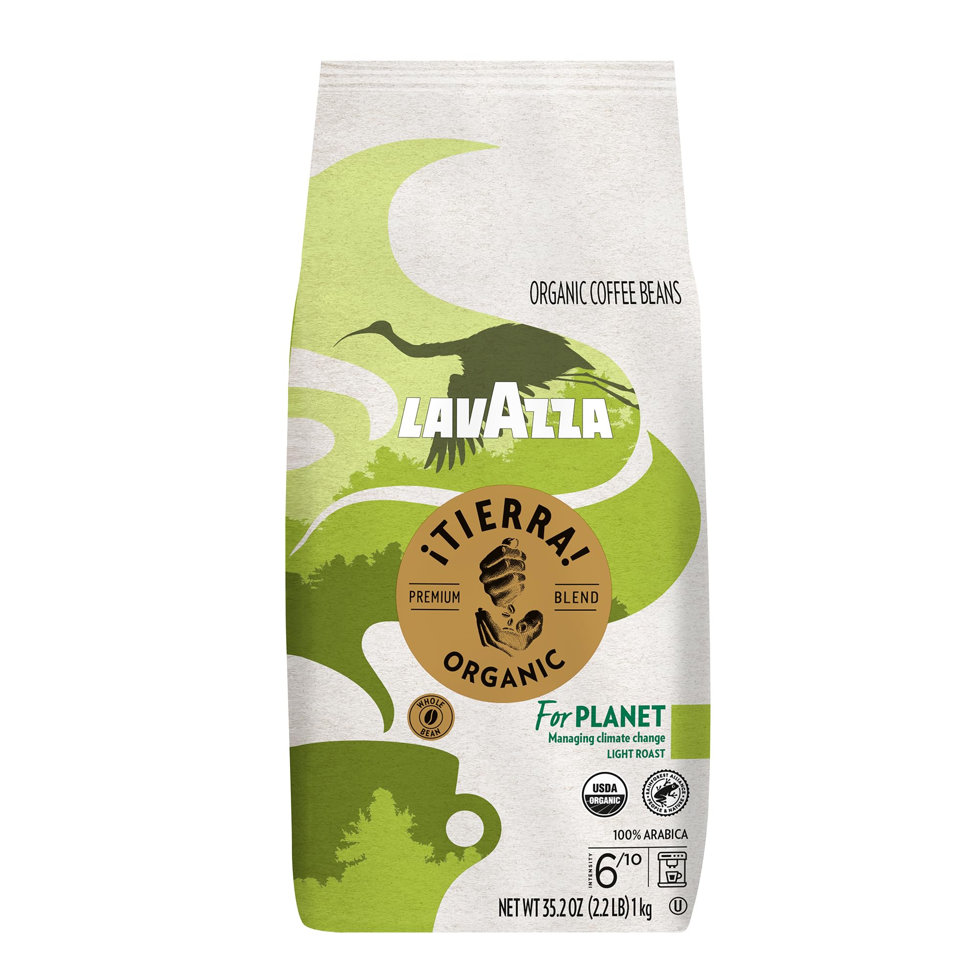 Lavazza Organic Light Roast Arabica Coffee Blend - USDA & Canada Organic Certified (2.2 Lb) - Perfect for Morning Brews, Office Use & Home Coffee Stations