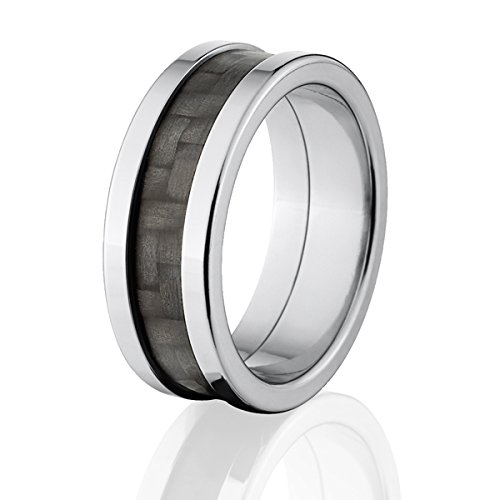 8mm Carbon Fiber Ring for Men - High Polish Finish, Lightweight & Durable Wedding Band, Anniversary Gift for Him - Perfect for Outdoor Activities & Daily Wear