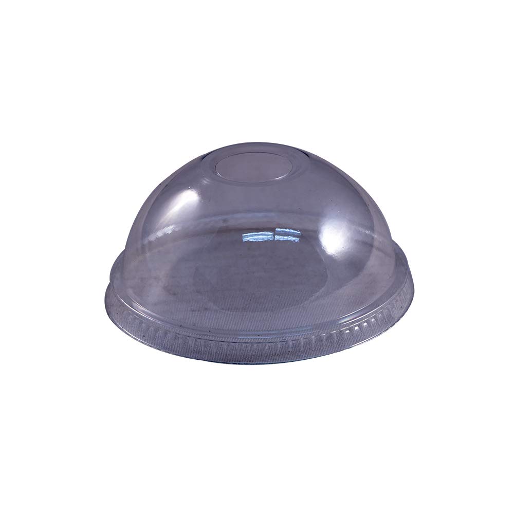 EPETDL12SH Empress Dome Lid with Hole - Fits 12oz to 24oz Square PET Cups (20/50/1000 per Case) - Perfect for Bubble Tea, Iced Coffee & Takeout Drinks