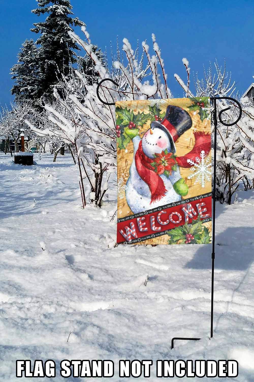 Toland Home Garden 12x18 Inch Double Sided Candy Cane Snowman Winter Flag - Outdoor Christmas Yard Decoration for House, Garden & Seasonal Festive Display