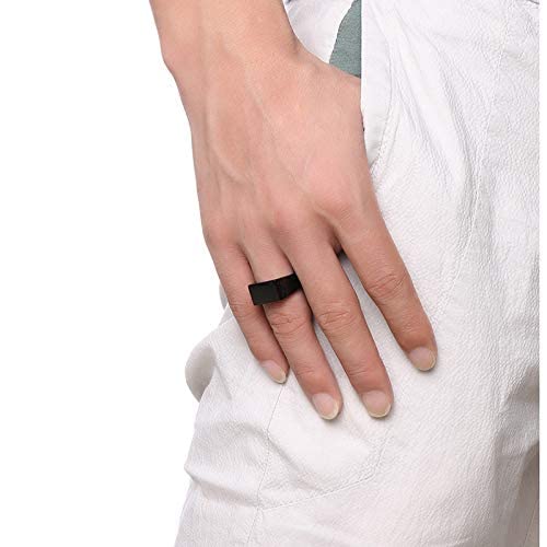 VQYSKO Stainless Steel Signet Rings for Men & Women - Solid Polished Biker Ring in Silver, Gold, Black (Sizes 4-15) - Perfect Gift for Dad, Boyfriend, Husband - Ideal for Weddings, Parties, Everyday Wear