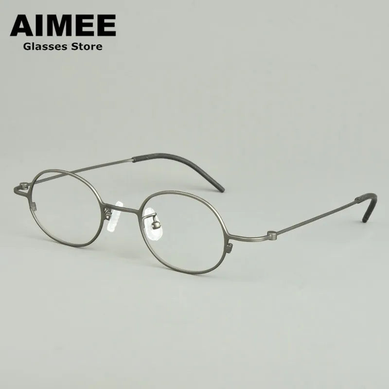 Aimee Unisex Full Rim Small Round Titanium Eyeglasses 14516 - Lightweight & Durable Frame for Reading, Work, and Everyday Use