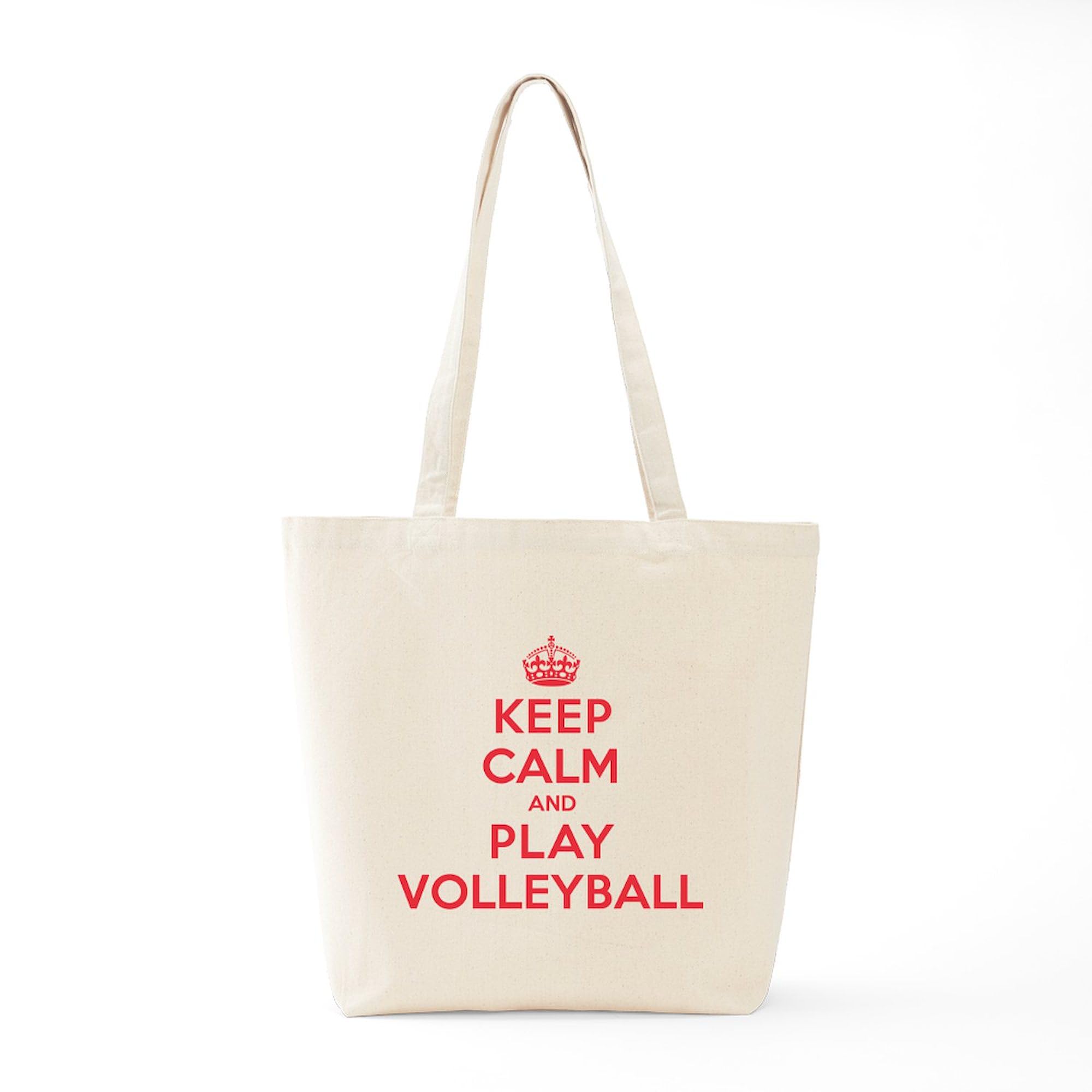 Eco-Friendly Natural Canvas Volleyball Tote Bag - Reusable Shopping Bag for Beach, Gym & Groceries | Durable Carryall for Volleyball Players & Sports Fans - Perfect for Practice, Travel & Sustainable Lifestyle - Great for Volleyball Games, Beach Outings & Eco-Conscious Shopping