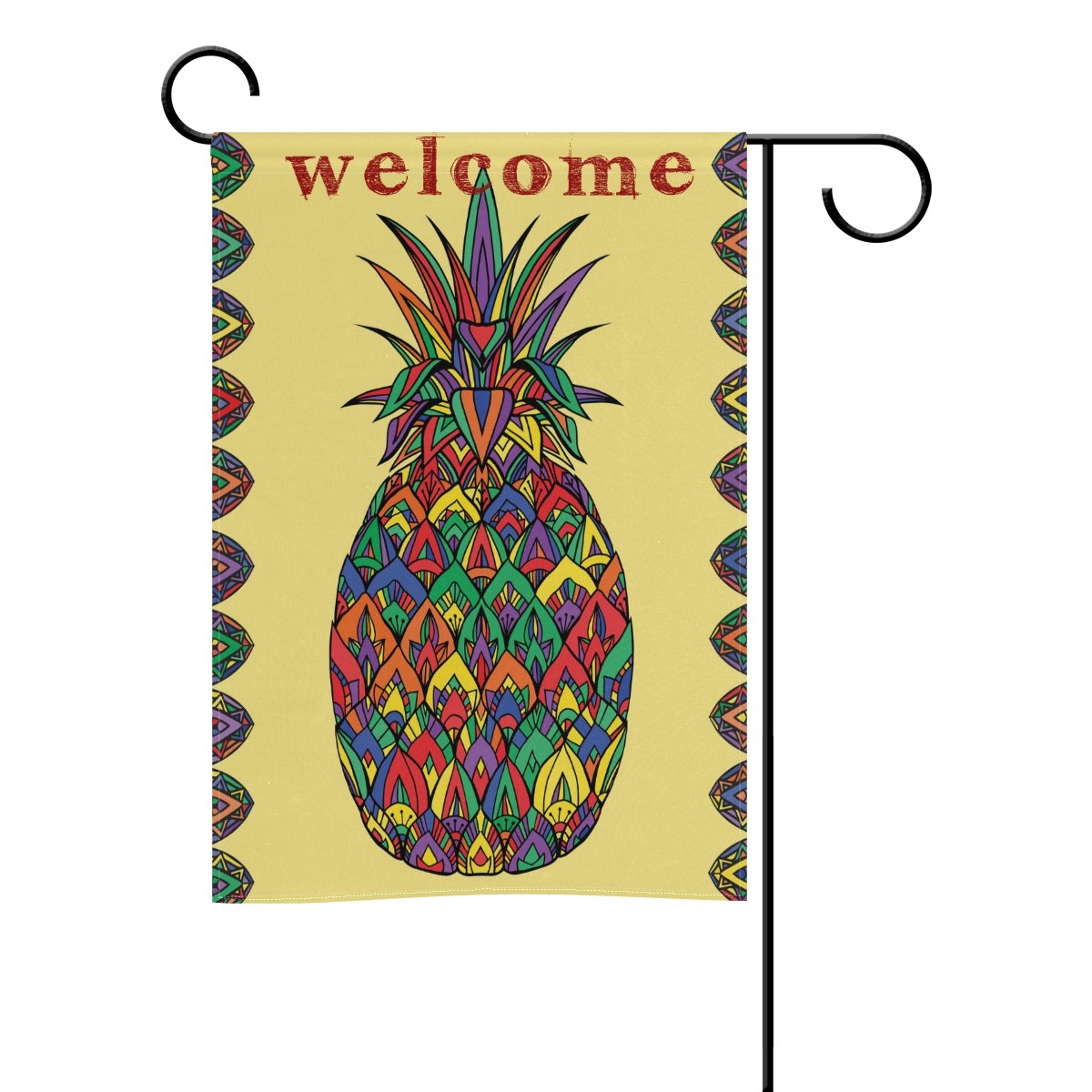 ALAZA Double Sided Retro Rainbow Pineapple Garden Flag - 28x40 Inch Outdoor Yard Decor, Ethnic Welcome House Flag for Spring Summer - Perfect for Patio, Lawn, Porch & Seasonal Home Decoration
