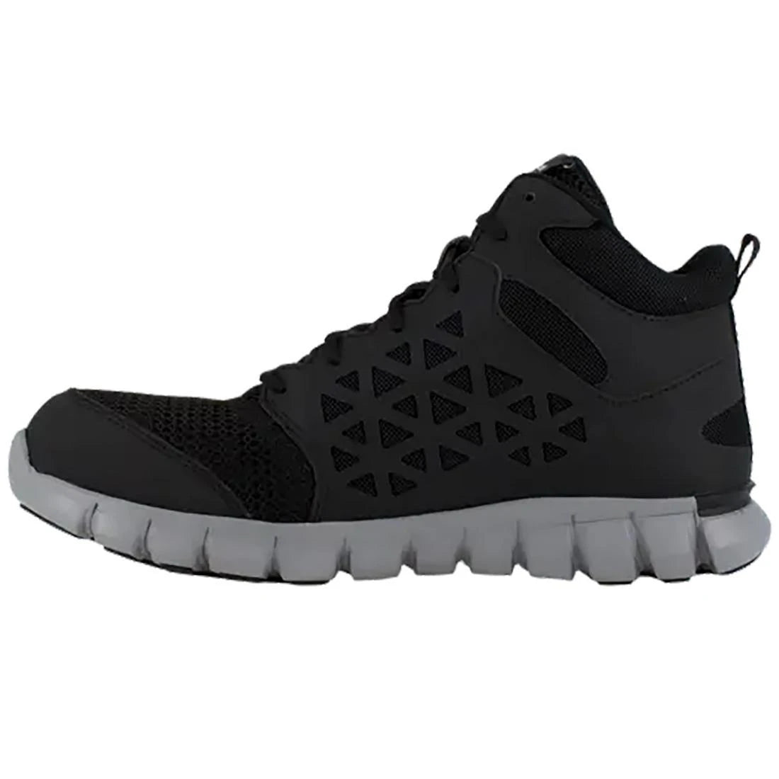 Slip-Resistant Sublite Cushion Alloy Toe SD Mid Cut Work Boots for Men - Black Safety Shoes for Construction, Warehouse & Outdoor Work