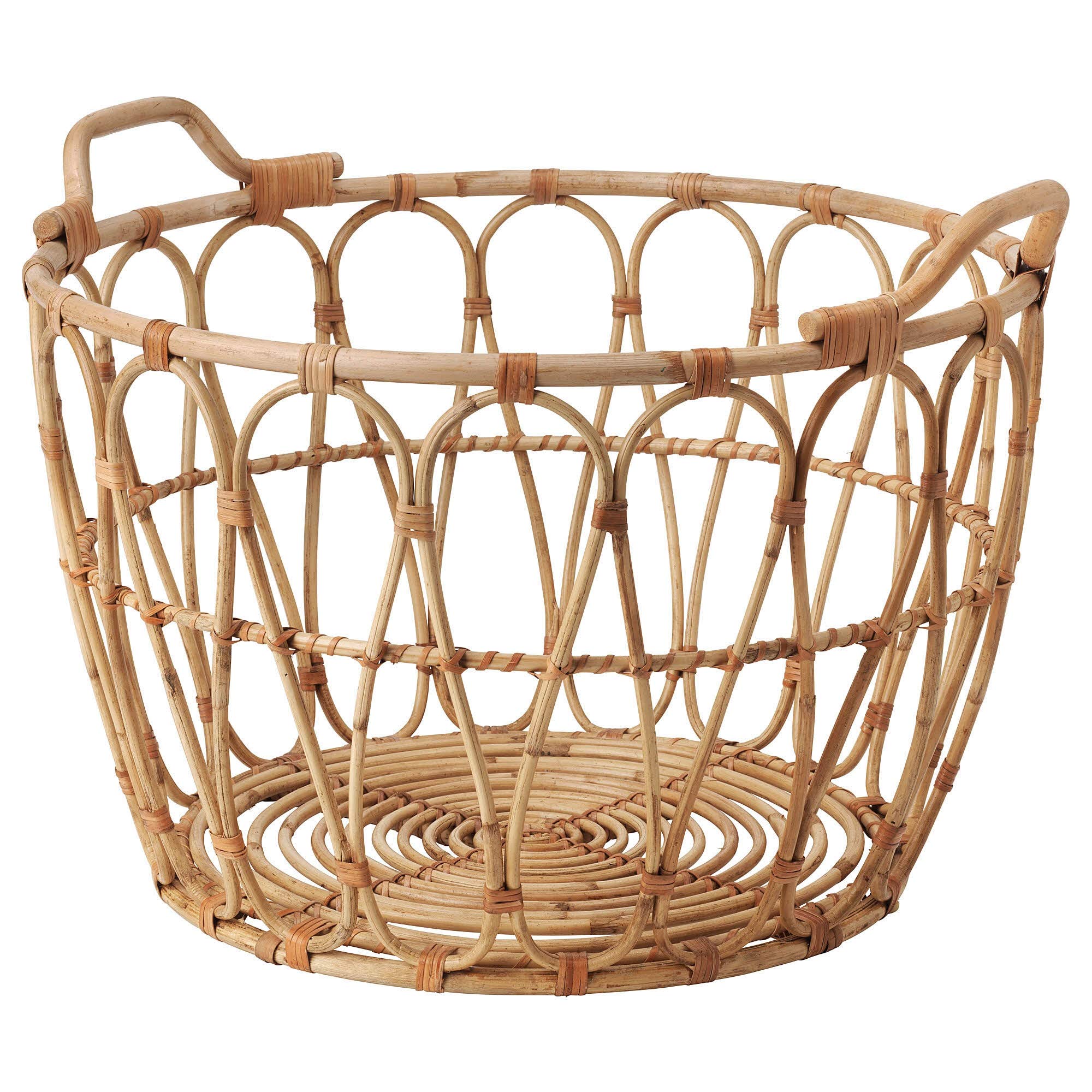 SNIDAD Woven Rattan Basket - Handmade Natural Storage Bin for Home Organization, Laundry, Toys & Decor | Perfect for Living Room, Bedroom, Bathroom & Nursery