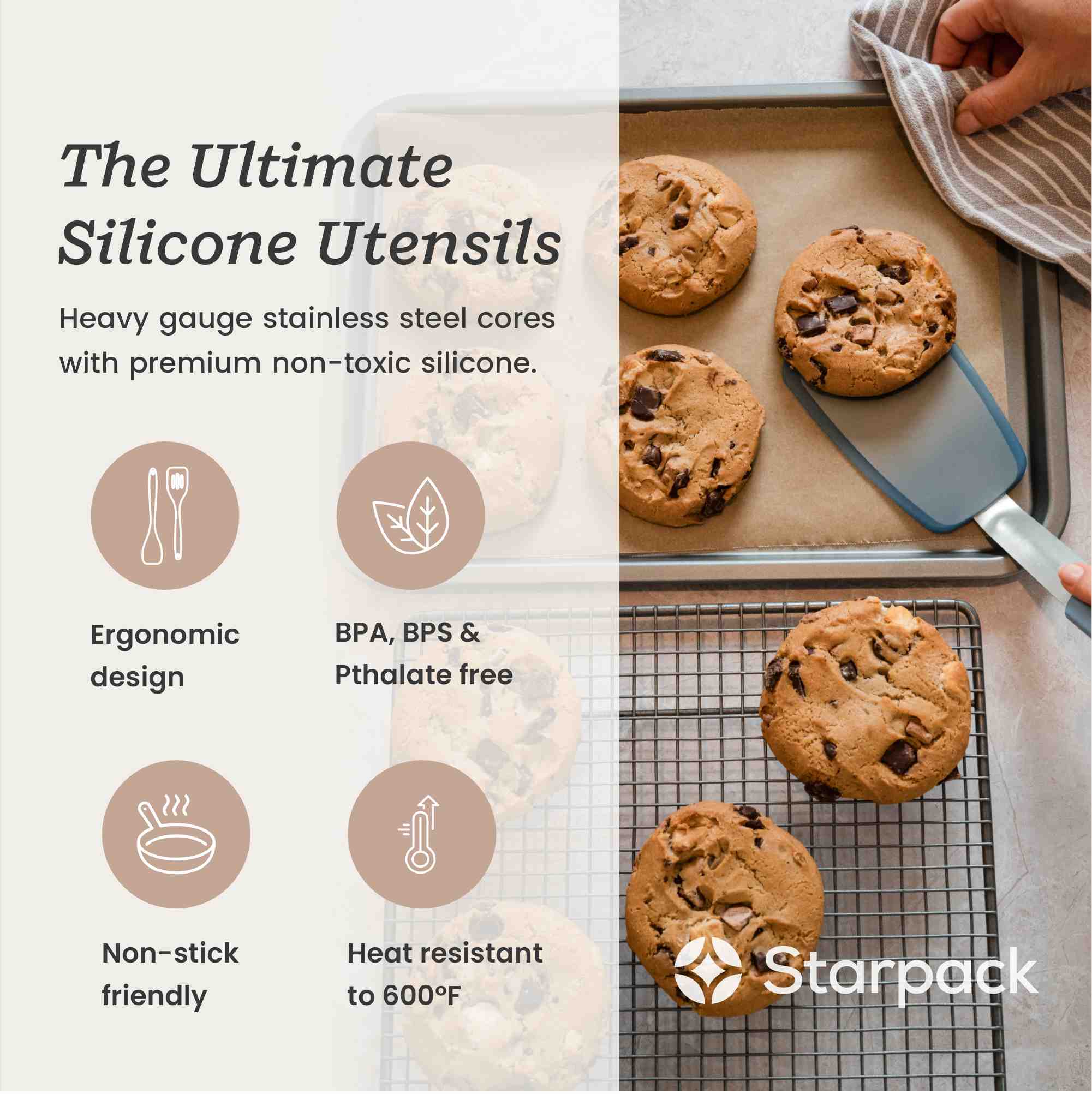 Ultra Thin Silicone Turner Set - Flexible & Non-Slip Kitchen Spatula for Flipping Pancakes, Eggs & Burgers - Perfect for Non-Stick Pans & Grilling