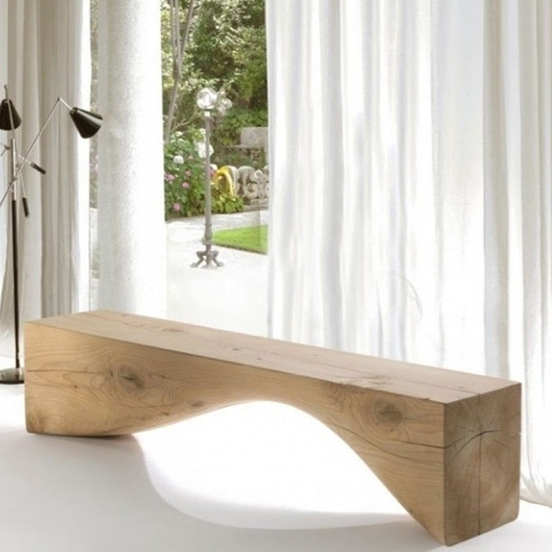Handcrafted Solid Wood Bench - Durable & Stylish Furniture for Living Room, Bedroom, or Outdoor Patio