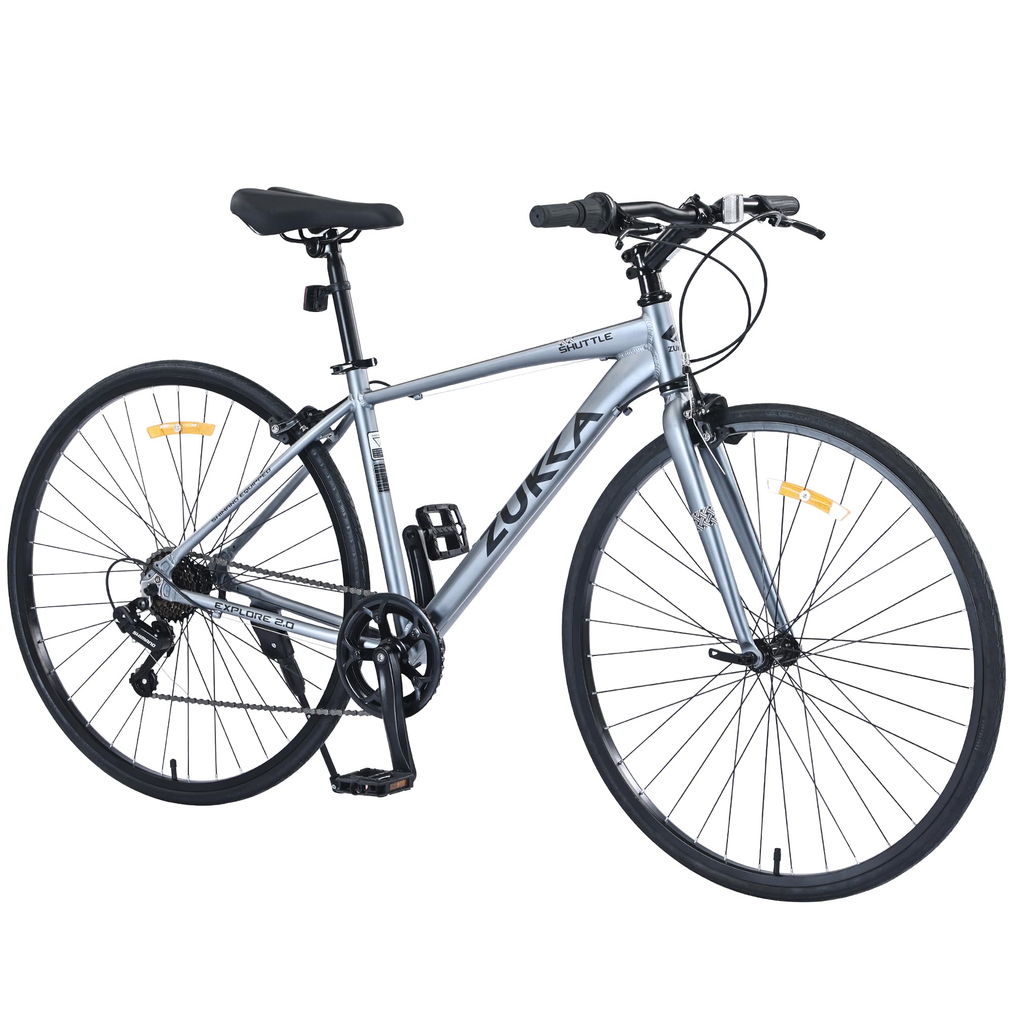 700C Hybrid Road Bike - 28 Inch Flat Handlebar Bicycle with 7-Speed Gears, Lightweight Aluminum Alloy Frame & C-Brakes - 700x28C Tires for Men & Women - Perfect for Commuting, Fitness Riding and Urban Adventures