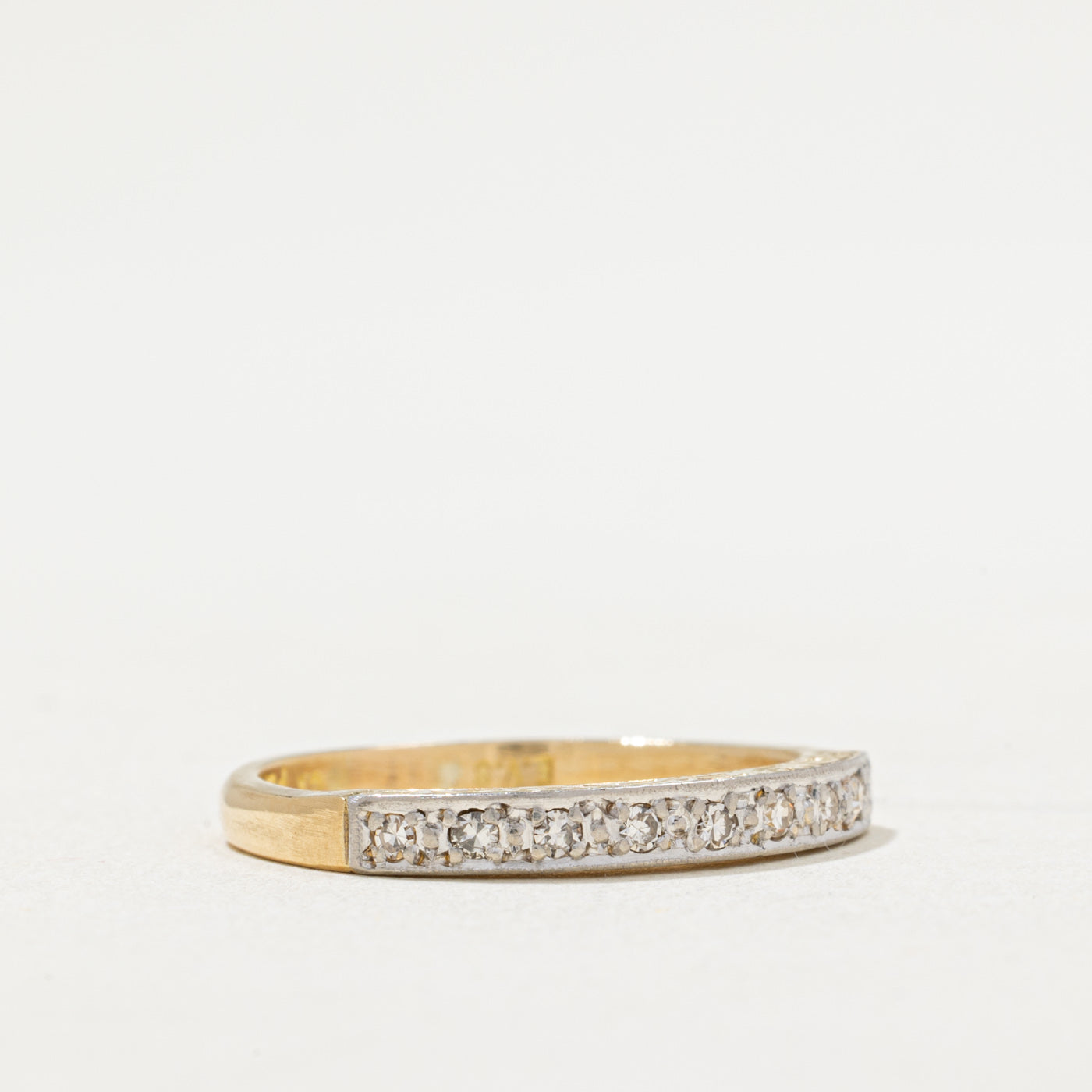 Vintage Semi Eternity Diamond Band Ring - 0.13ctw Round Cut Diamond Wedding Band - Size 7.25 - Perfect for Anniversary, Engagement & Special Occasion Gifts