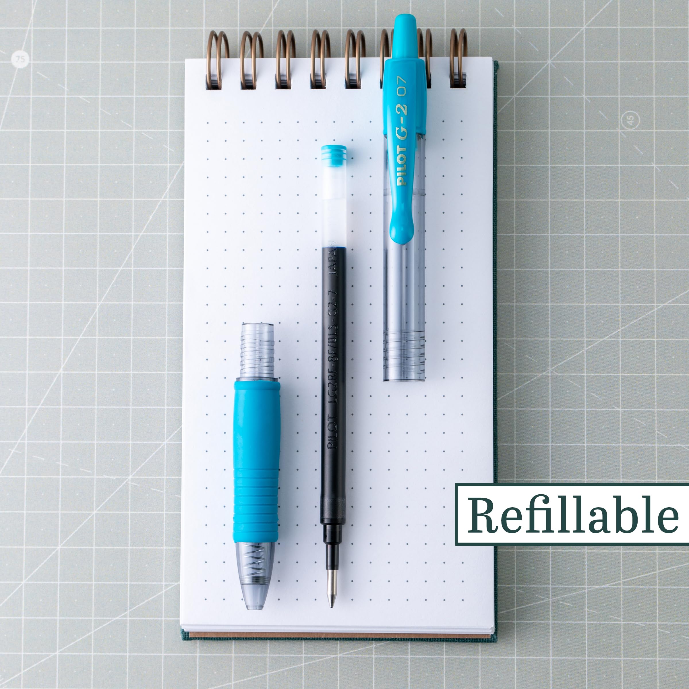 Premium Pilot G2 Retractable Gel Pens - 0.7mm Fine Point, Turquoise Blue Ink, 6-Pack Refillable Rollerball Pens for Office, School, Note Taking & Gift Giving