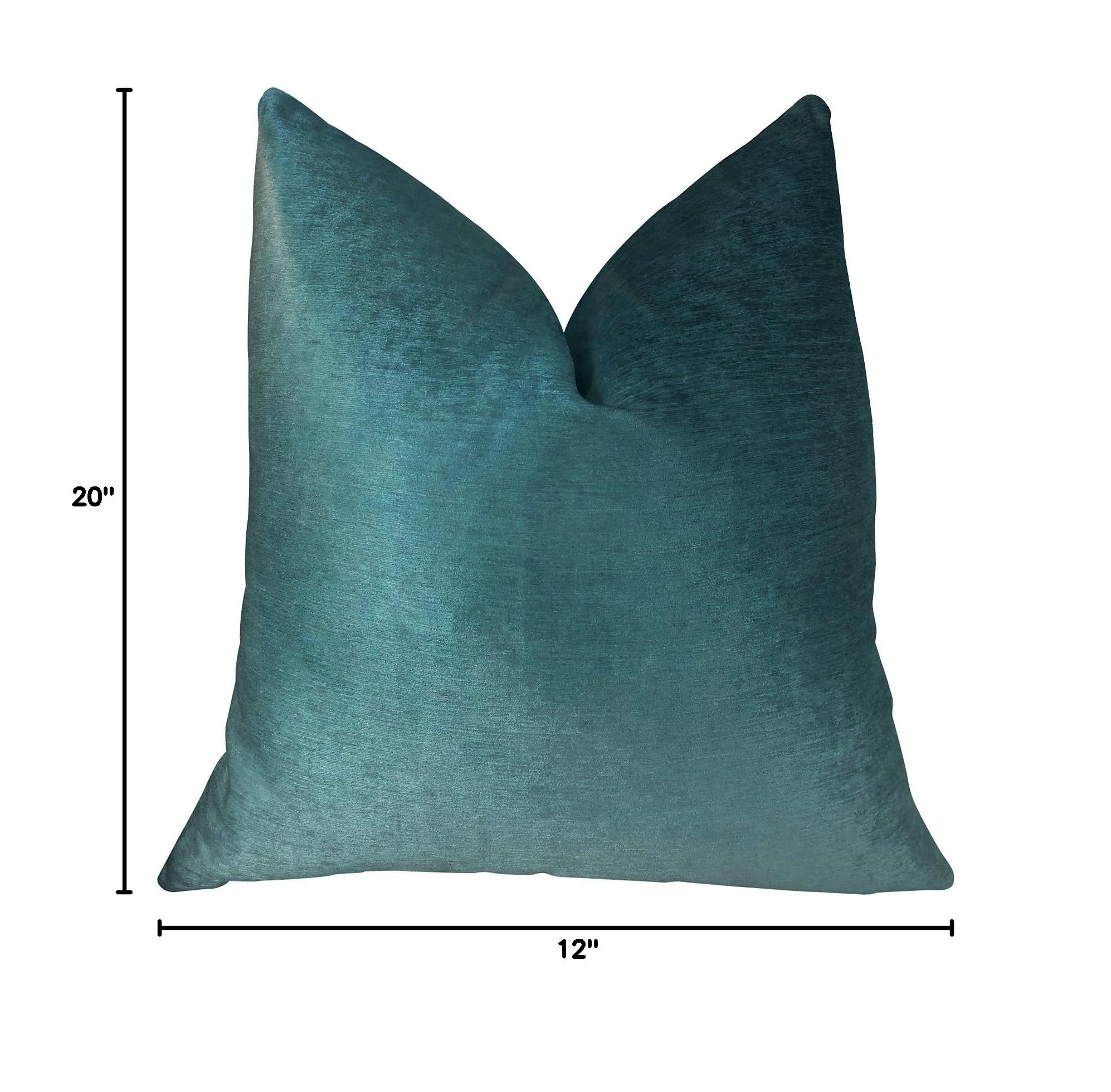 Plutus Contentment Peacock Handmade Throw Pillow 12x20 Inches - Teal Blue Bohemian Decorative Cushion for Sofa, Bed, Living Room & Home Decor