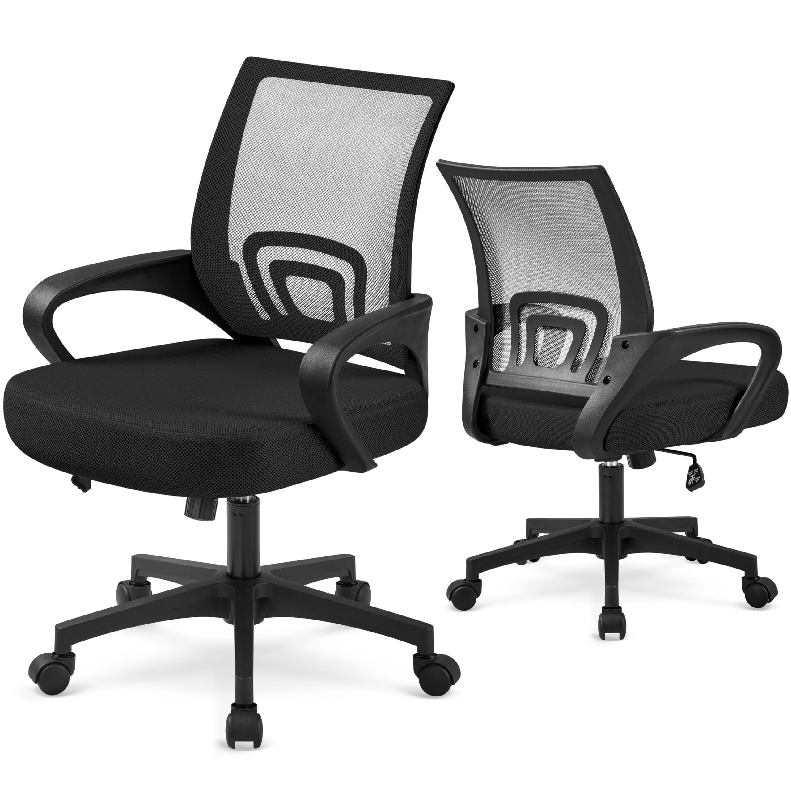 Topeakmart Ergonomic Office Chair - Adjustable Height Mesh Computer Chair with Lumbar Support for Women & Men - Modern Executive Desk Chair for Home & Office (2 Pack) - Perfect for Long Work Hours & Gaming Sessions