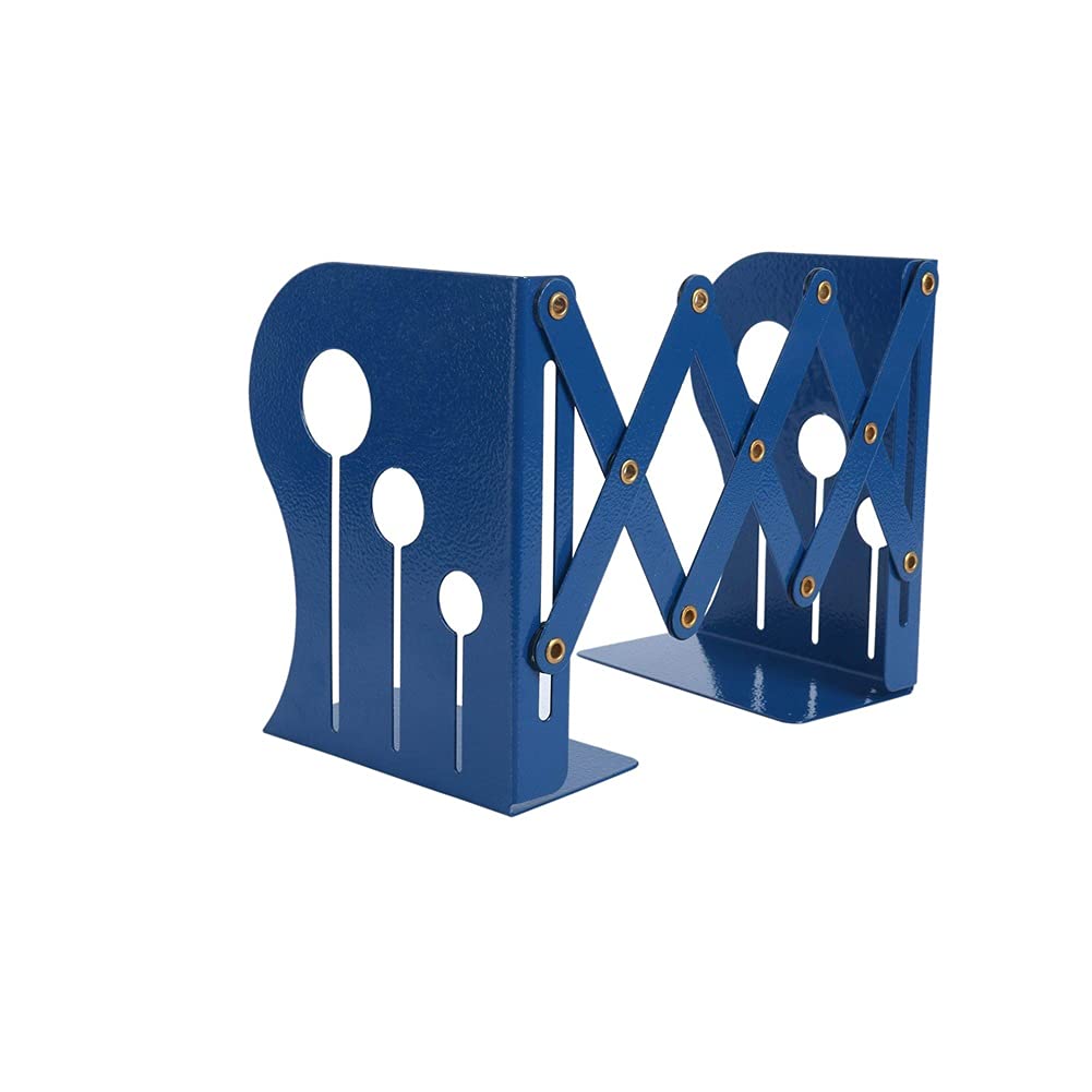 Heavy Duty Adjustable Iron Bookends - Non-Skid Books Holder Stand for Desk, Shelves & Office Organization | Perfect for Home, Office & Library Use