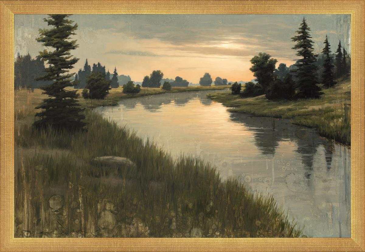 Calming Dusk By Dan Wilson - Relaxing Home Decor Painting for Living Room & Bedroom - Perfect Wall Art for Stress Relief & Meditation Spaces