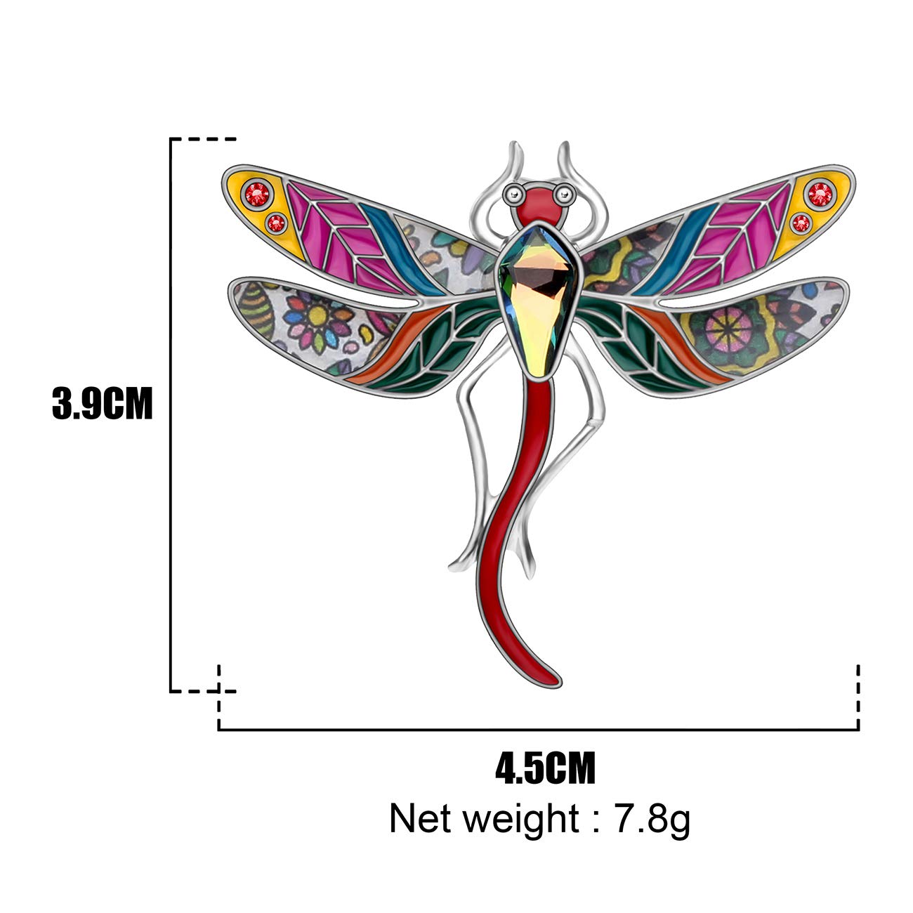 DOWAY Enamel Alloy Crystal Rhinestone Dragonfly Brooch Pin - Elegant Purple Lapel Pin for Women, Girls & Kids - Perfect for Spring Summer Fashion, Scarf & Clothing Decoration - Great Gift Idea for Birthdays & Special Occasions