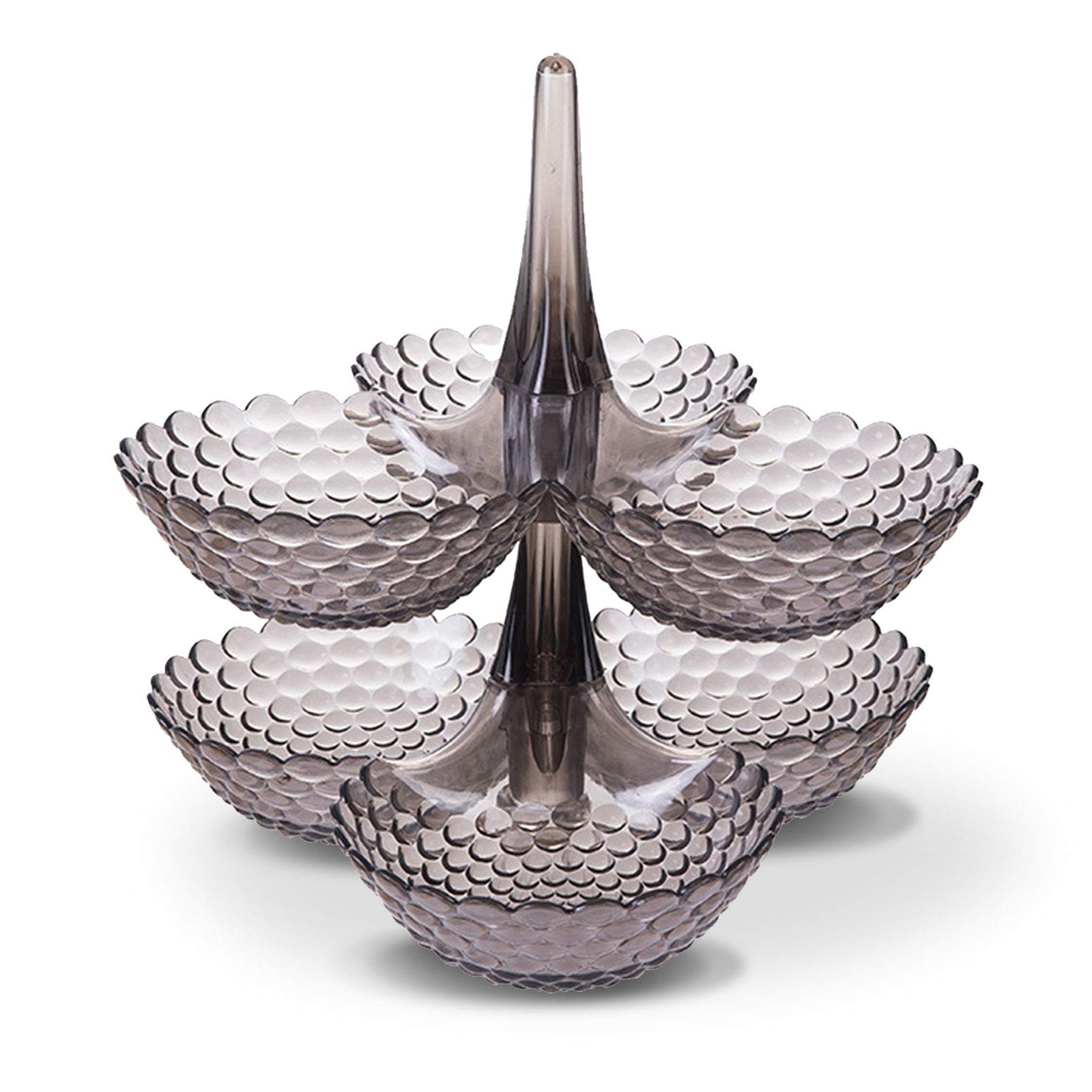 KAILIYA Stackable 2-Tier Bowls Set - Multi-Layer Fruit & Snack Serving Tray with Display Basket - Perfect for Kitchen Countertop, Dining Table, Party Snack Display, and Candy Storage