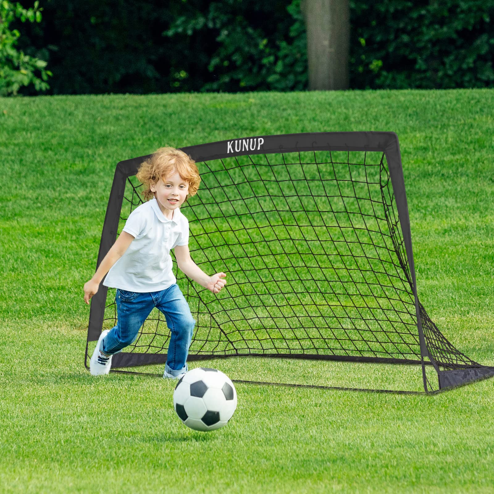Foldable Soccer Goal for Kids & Adults - 5x3, 6x4, 9x5FT Portable Soccer Net with Carrying Bag - Perfect for Backyard Training, Youth Soccer Practice & Outdoor Sports Games